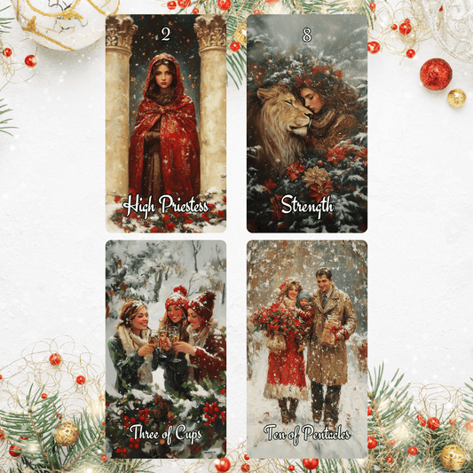 Christmas Spirit Tarot 🎄 A 78 - card holiday deck of joy, insight, and magical seasonal guidance - Hattie Thorn Tarot