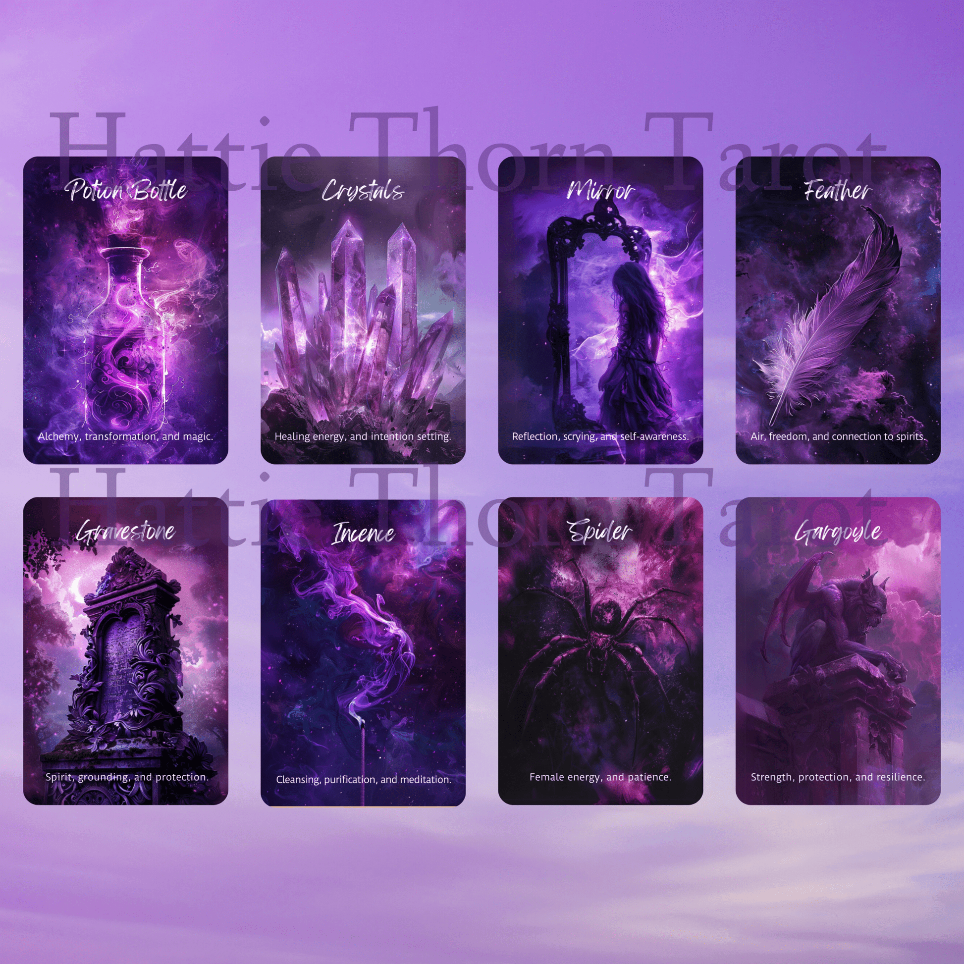 Cosmic Witch Oracle 🔮 A 45 - card oracle deck with mystical purple hues and starlit intuition - Hattie Thorn Tarot