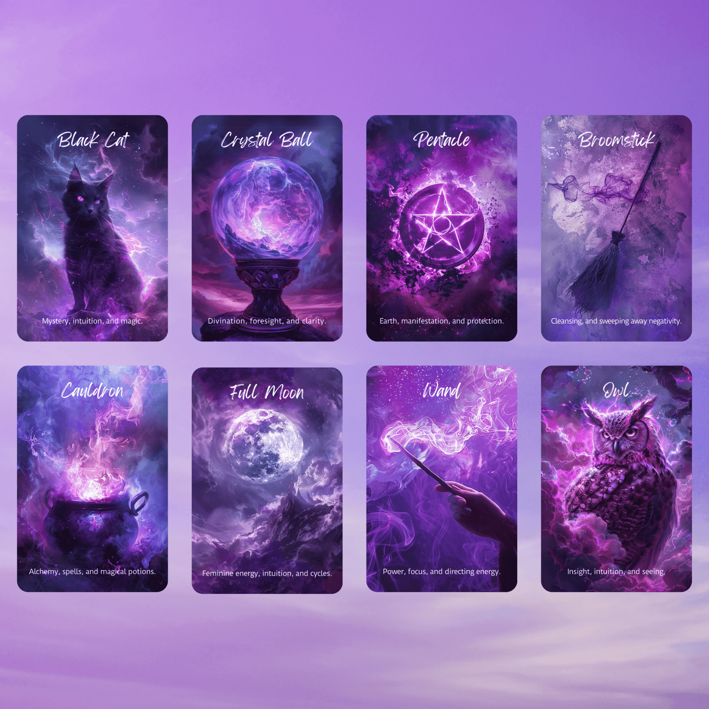 Cosmic Witch Oracle 🔮 A 45 - card oracle deck with mystical purple hues and starlit intuition - Hattie Thorn Tarot