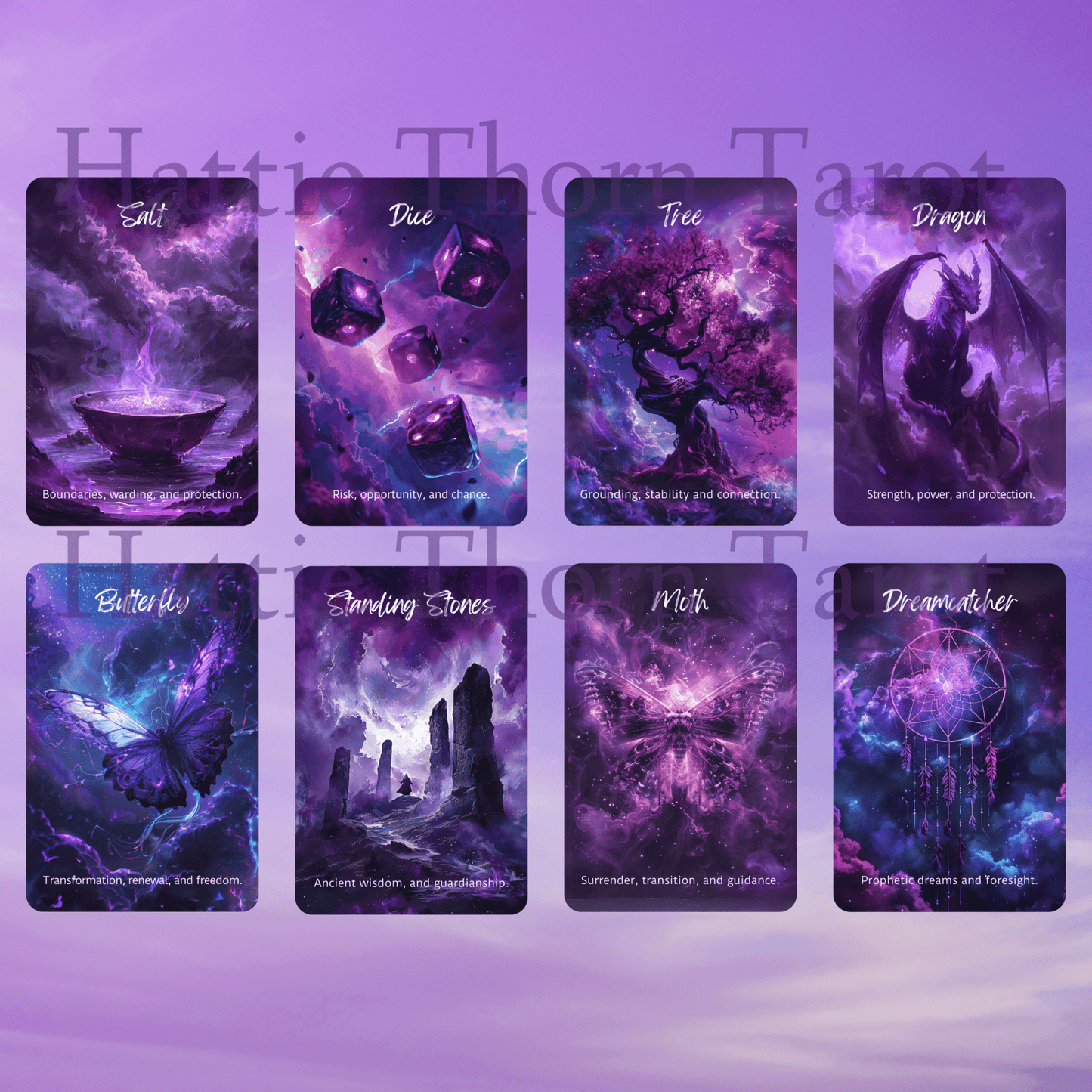 Cosmic Witch Oracle 🔮 A 45 - card oracle deck with mystical purple hues and starlit intuition - Hattie Thorn Tarot