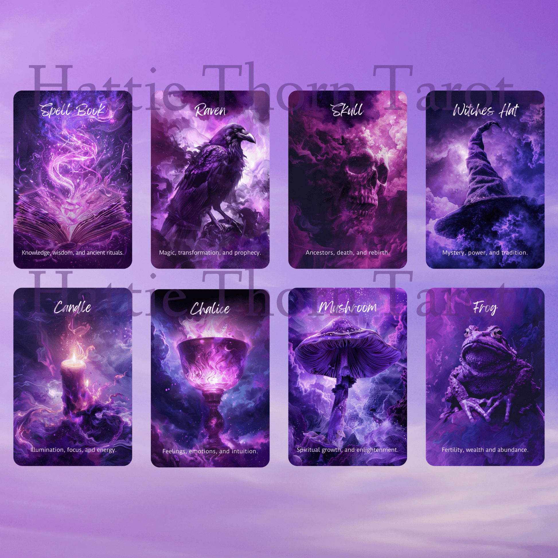 Cosmic Witch Oracle 🔮 A 45 - card oracle deck with mystical purple hues and starlit intuition - Hattie Thorn Tarot