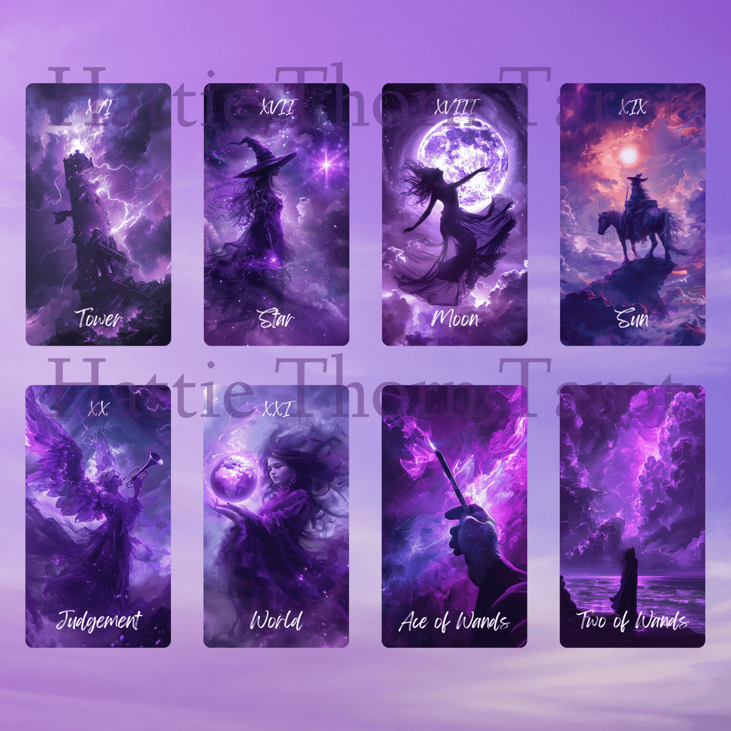 Cosmic Witch Tarot 🔮 A 78 - card tarot deck shimmering with moonlight, mysticism, and witchy wonder - Hattie Thorn Tarot