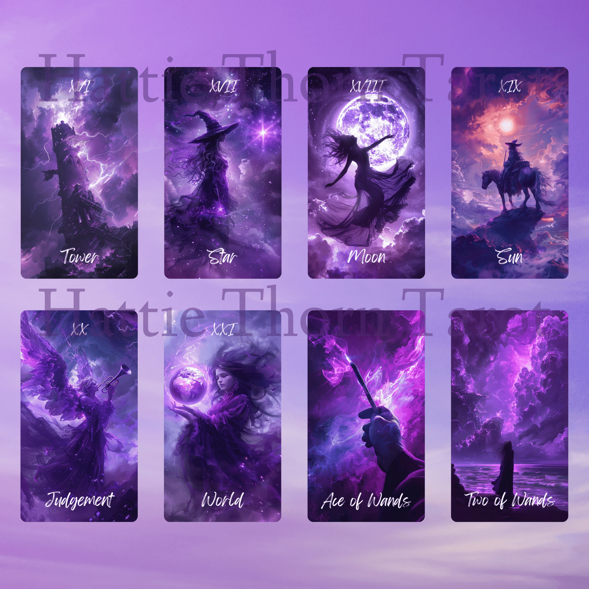 Cosmic Witch Tarot 🔮 A 78 - card tarot deck shimmering with moonlight, mysticism, and witchy wonder - Hattie Thorn Tarot