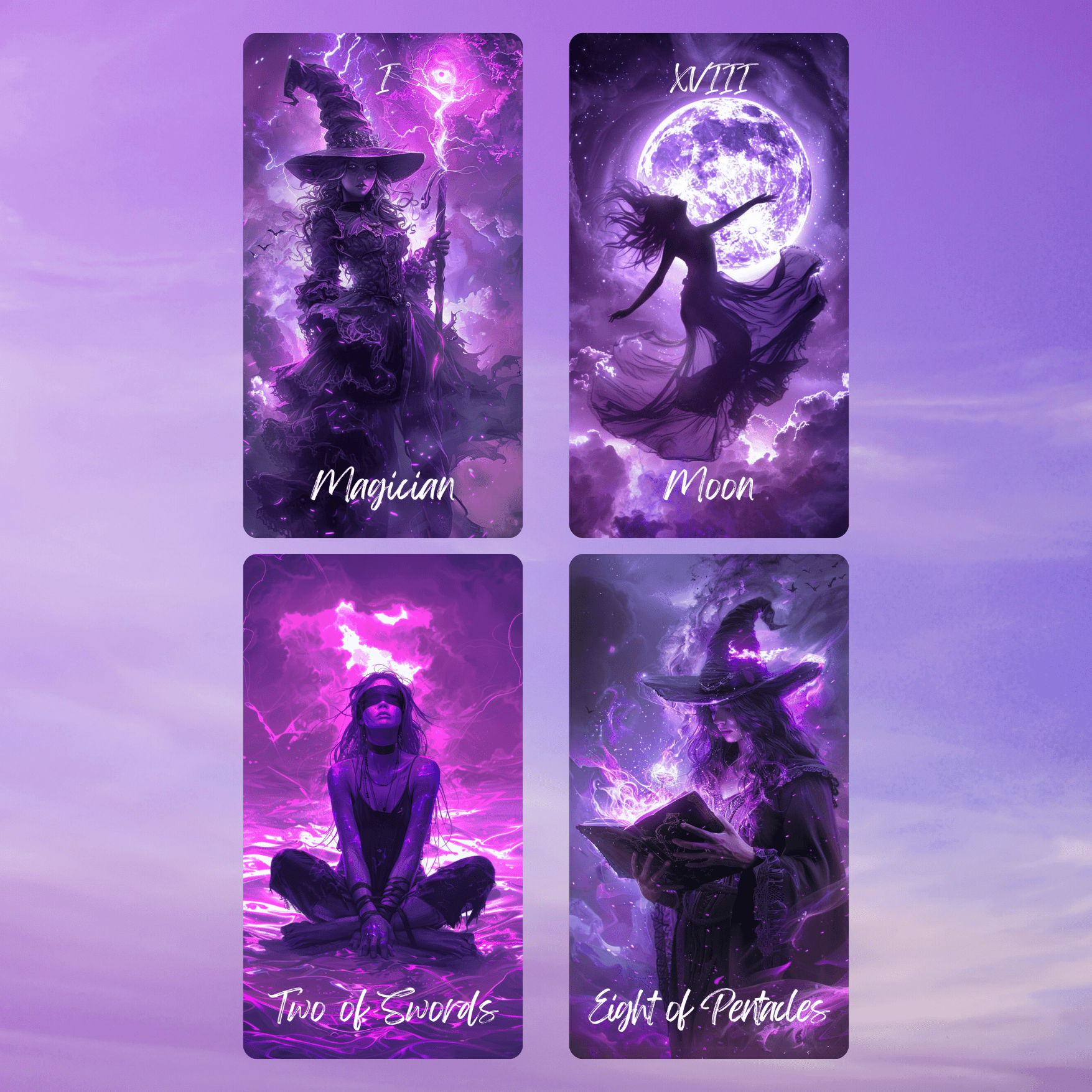 Cosmic Witch Tarot 🔮 A 78 - card tarot deck shimmering with moonlight, mysticism, and witchy wonder - Hattie Thorn Tarot