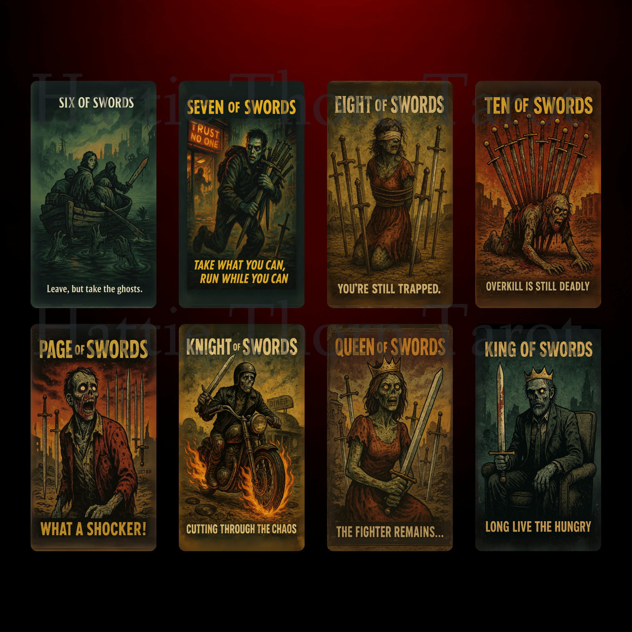 Deck of the Undead 🧠 A 1950s B - movie tarot deck where the apocalypse is low - budget... but high drama. - Hattie Thorn Tarot