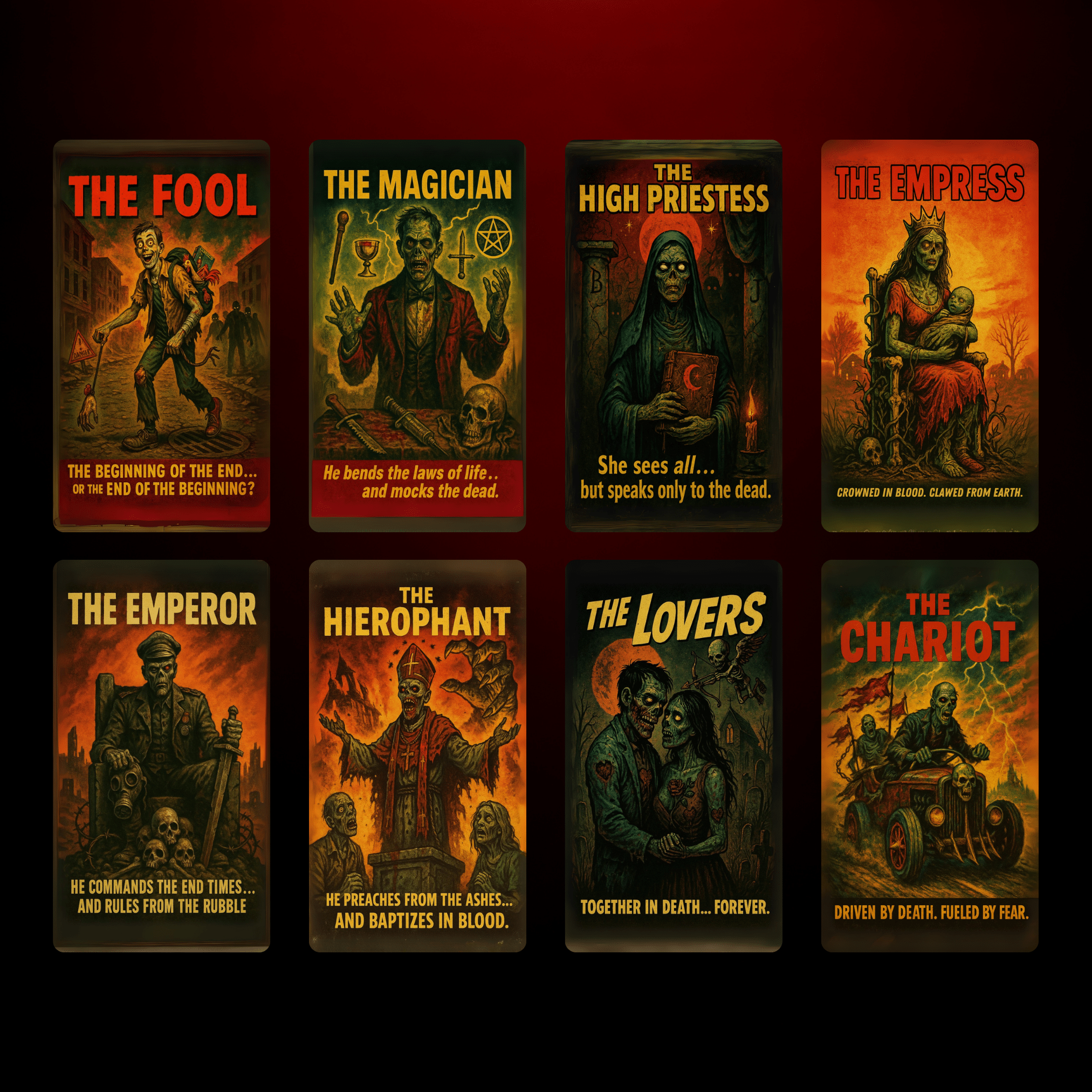 Deck of the Undead 🧠 A 1950s B - movie tarot deck where the apocalypse is low - budget... but high drama. - Hattie Thorn Tarot