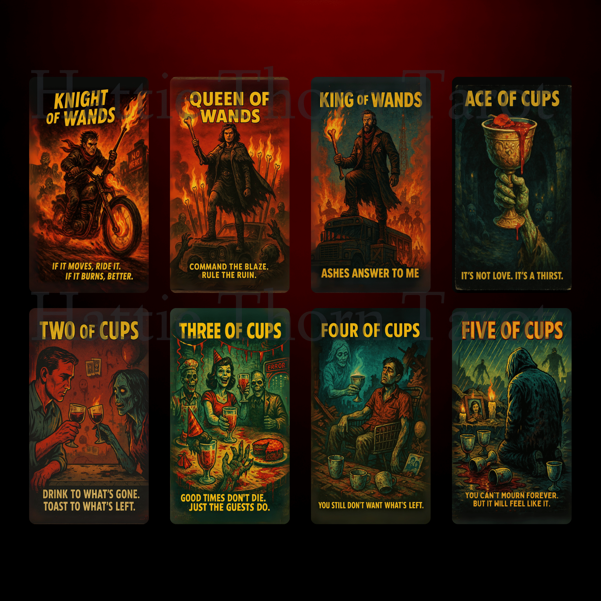 Deck of the Undead 🧠 A 1950s B - movie tarot deck where the apocalypse is low - budget... but high drama. - Hattie Thorn Tarot