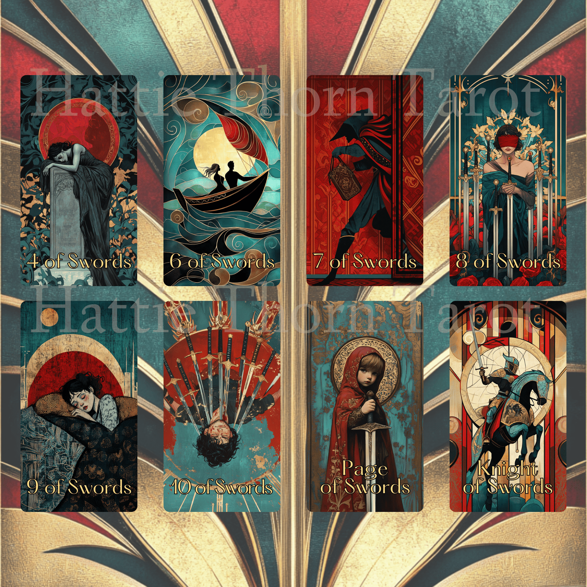 Divine Deco Tarot ✨ A 78 - card Art Deco deck where velvet shadows meet golden truth - Hattie Thorn Tarot