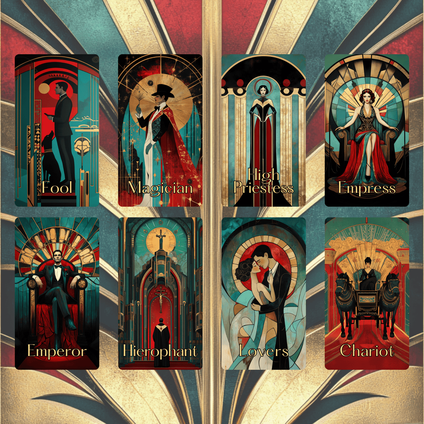 Divine Deco Tarot ✨ A 78 - card Art Deco deck where velvet shadows meet golden truth - Hattie Thorn Tarot