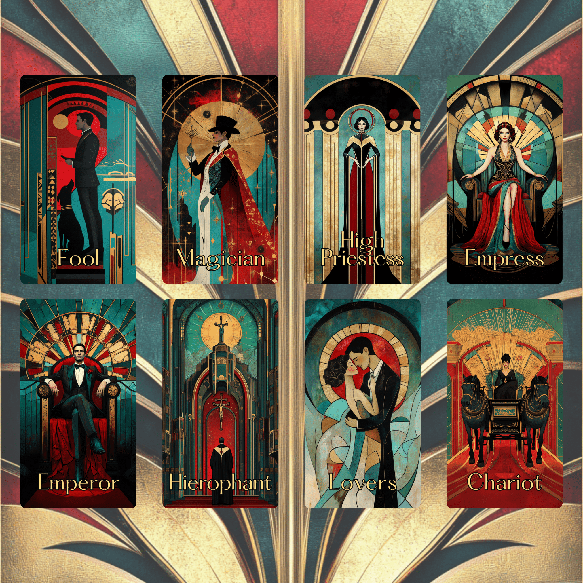 Divine Deco Tarot ✨ A 78 - card Art Deco deck where velvet shadows meet golden truth - Hattie Thorn Tarot