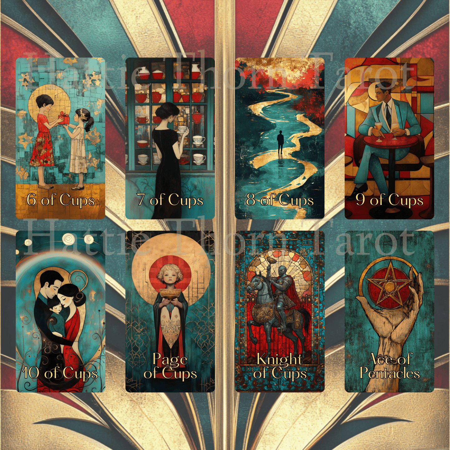 Divine Deco Tarot ✨ A 78 - card Art Deco deck where velvet shadows meet golden truth - Hattie Thorn Tarot