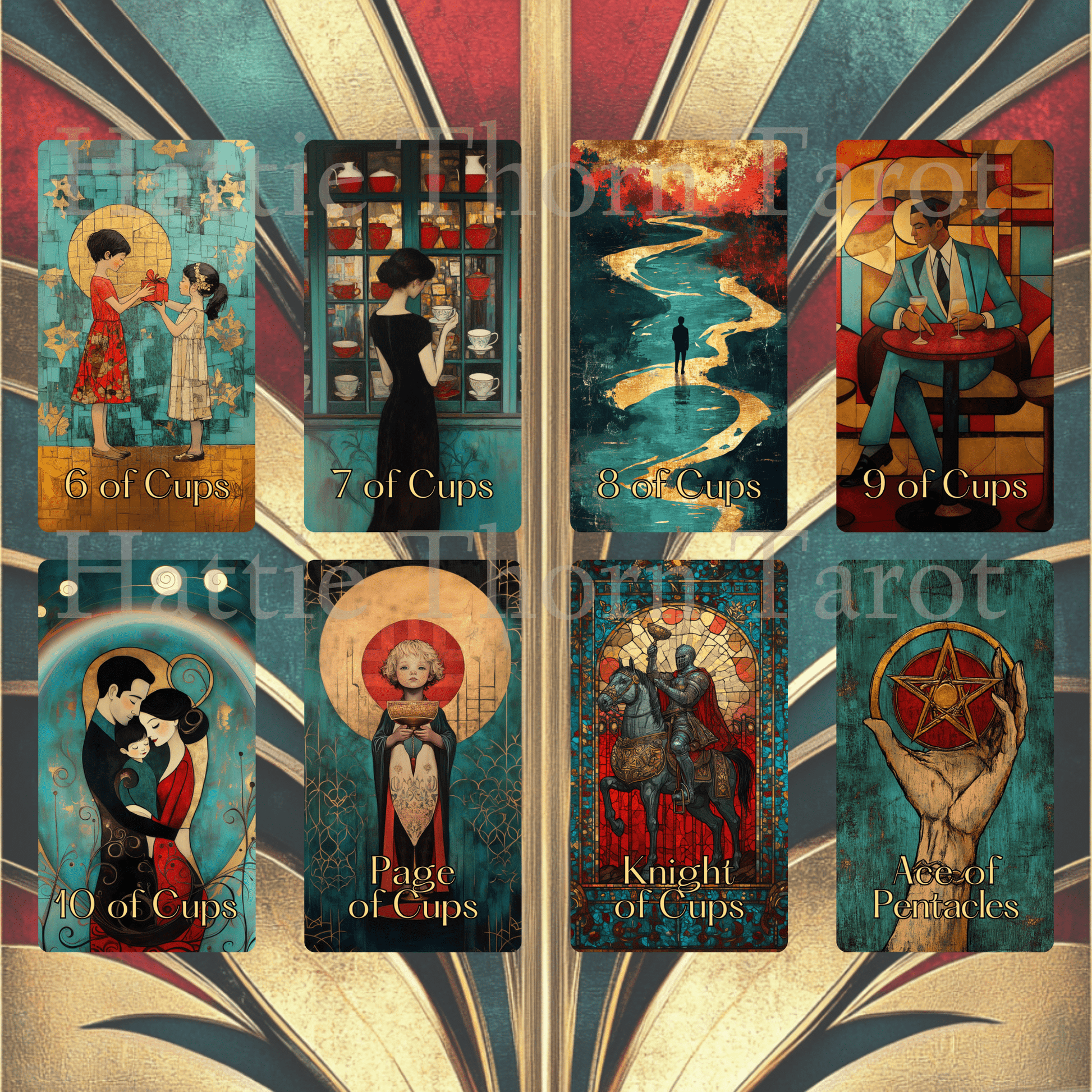 Divine Deco Tarot ✨ A 78 - card Art Deco deck where velvet shadows meet golden truth - Hattie Thorn Tarot