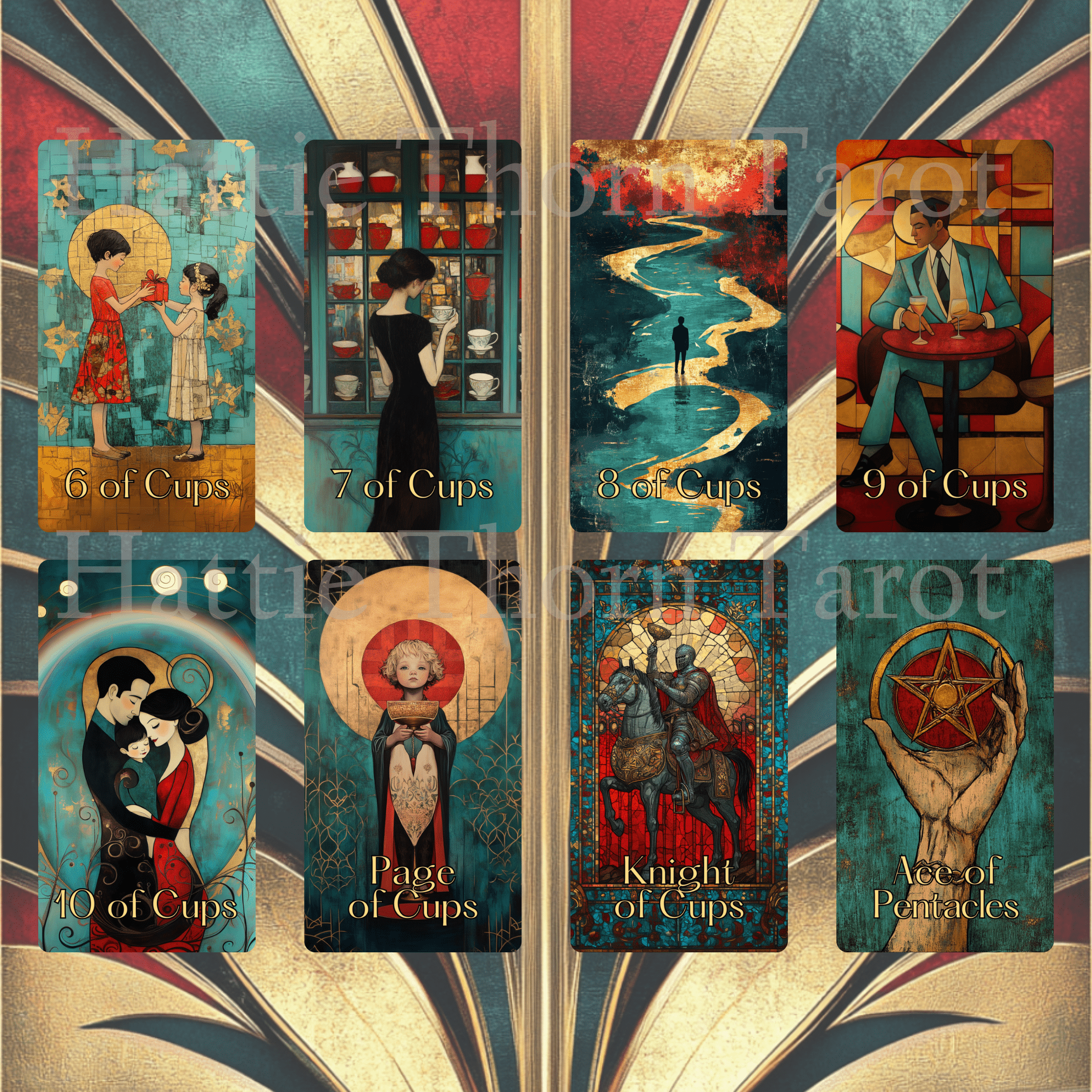Divine Deco Tarot ✨ A 78 - card Art Deco deck where velvet shadows meet golden truth - Hattie Thorn Tarot