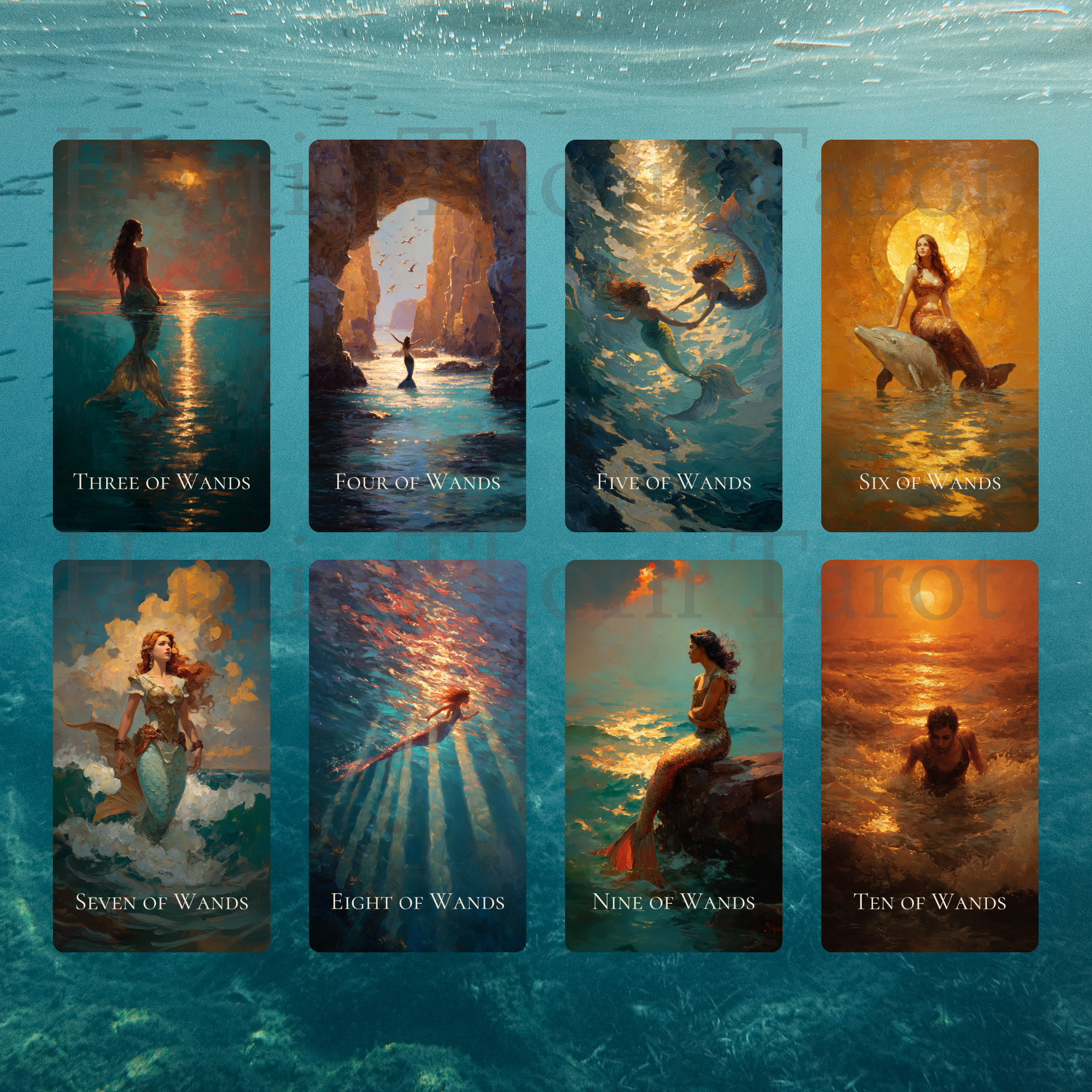 Enchanted Shores Tarot & Oracle 🌊 A complete ocean divination set of story, truth, and intuitive depth - Hattie Thorn Tarot