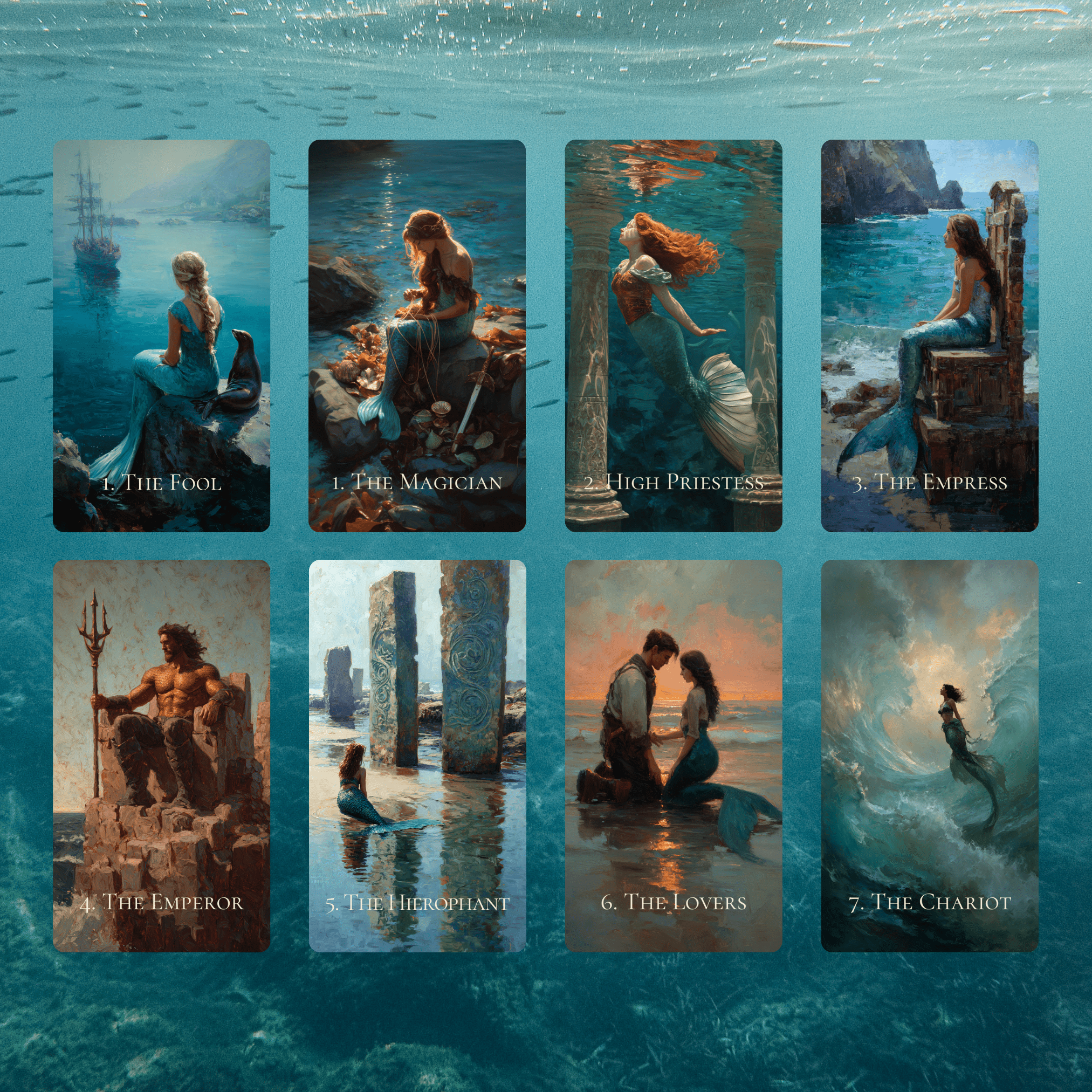 Enchanted Shores Tarot & Oracle 🌊 A complete ocean divination set of story, truth, and intuitive depth - Hattie Thorn Tarot