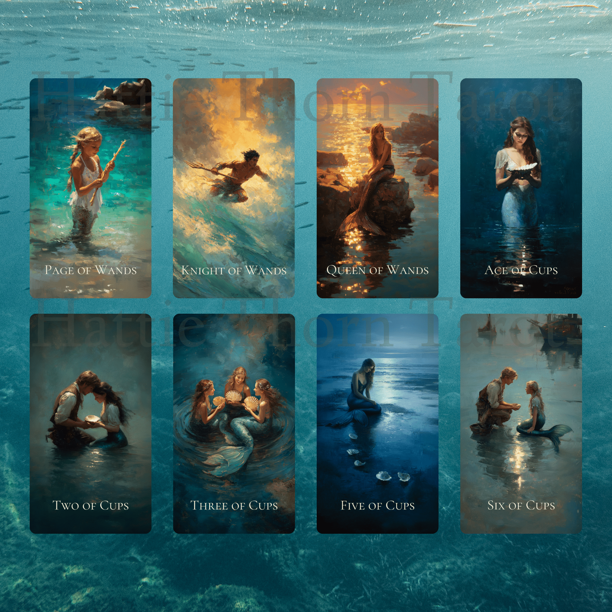 Enchanted Shores Tarot & Oracle 🌊 A complete ocean divination set of story, truth, and intuitive depth - Hattie Thorn Tarot