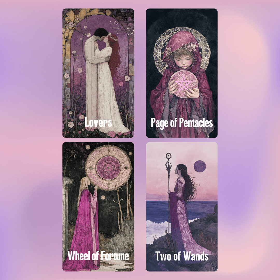 Enchanted Veil Tarot 👁‍🗨 A 78 - card pastel tarot deck of hidden truths, gentle magic, and intuitive insight - Hattie Thorn Tarot