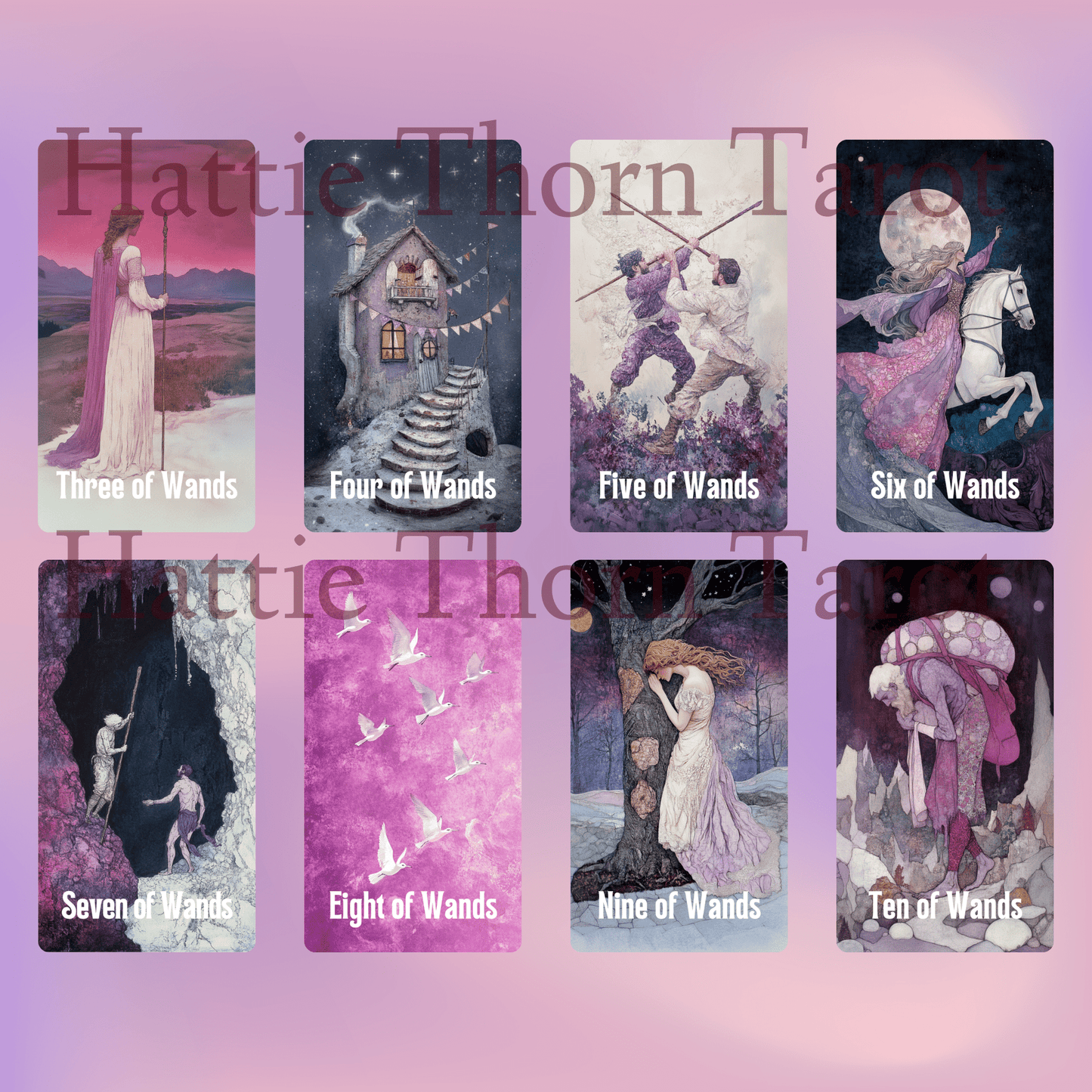 Enchanted Veil Tarot & Oracle Bundle 👁‍🗨 A delicate 2 - deck set of pastel insight, hidden truths, and gentle enchantment - Hattie Thorn Tarot