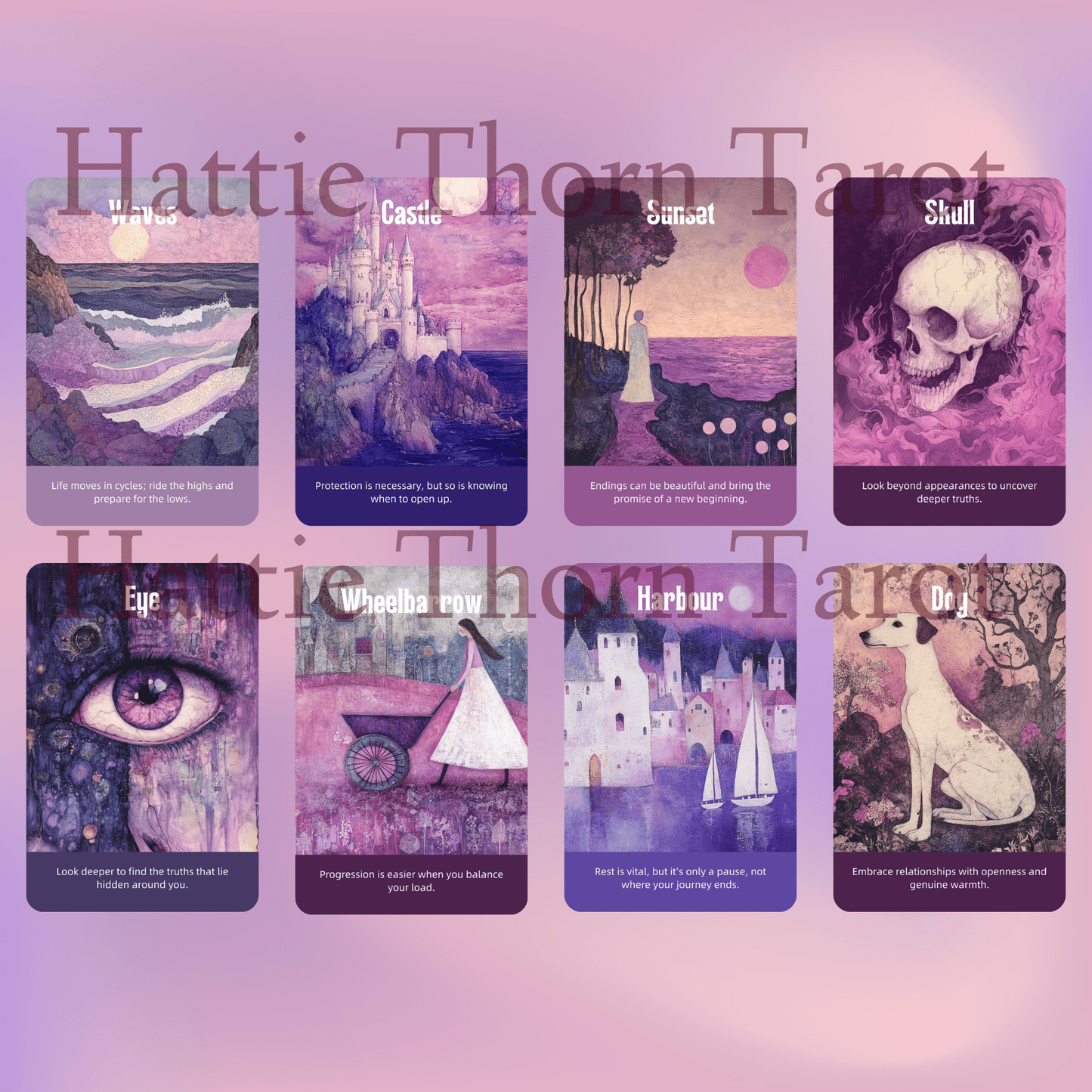 Enchanted Veil Tarot & Oracle Bundle 👁‍🗨 A delicate 2 - deck set of pastel insight, hidden truths, and gentle enchantment - Hattie Thorn Tarot