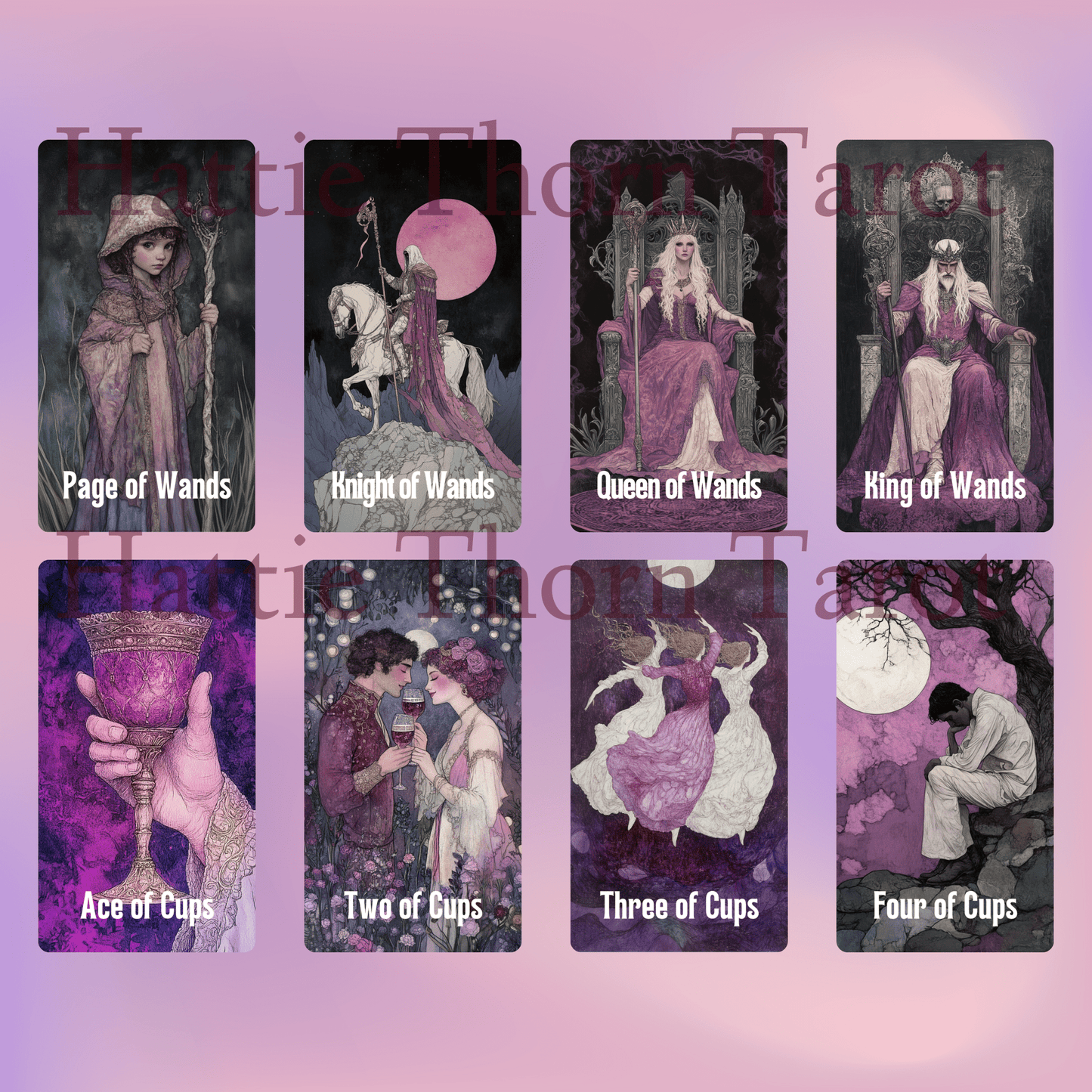 Enchanted Veil Tarot & Oracle Bundle 👁‍🗨 A delicate 2 - deck set of pastel insight, hidden truths, and gentle enchantment - Hattie Thorn Tarot