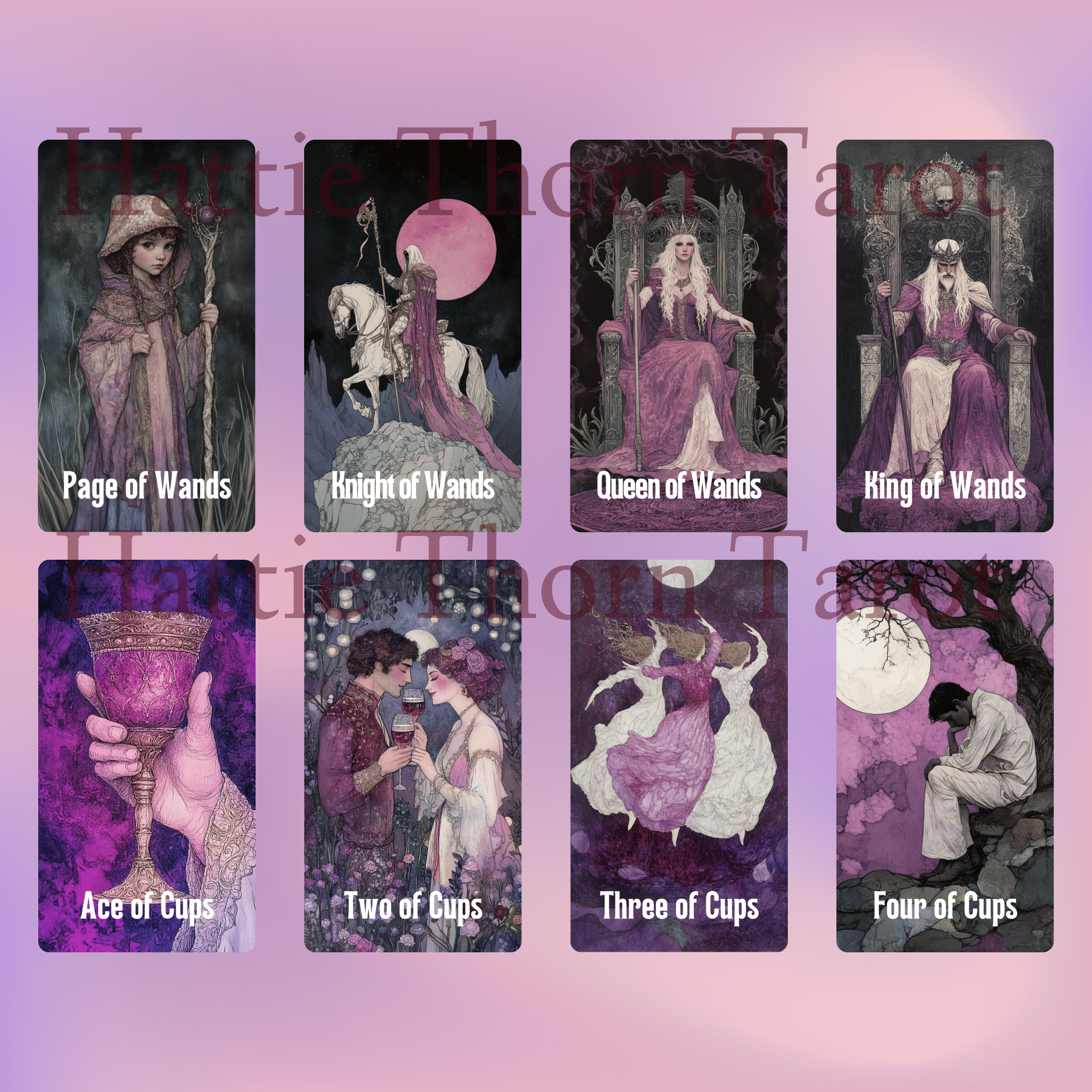 Enchanted Veil Tarot & Oracle Bundle 👁‍🗨 A delicate 2 - deck set of pastel insight, hidden truths, and gentle enchantment - Hattie Thorn Tarot