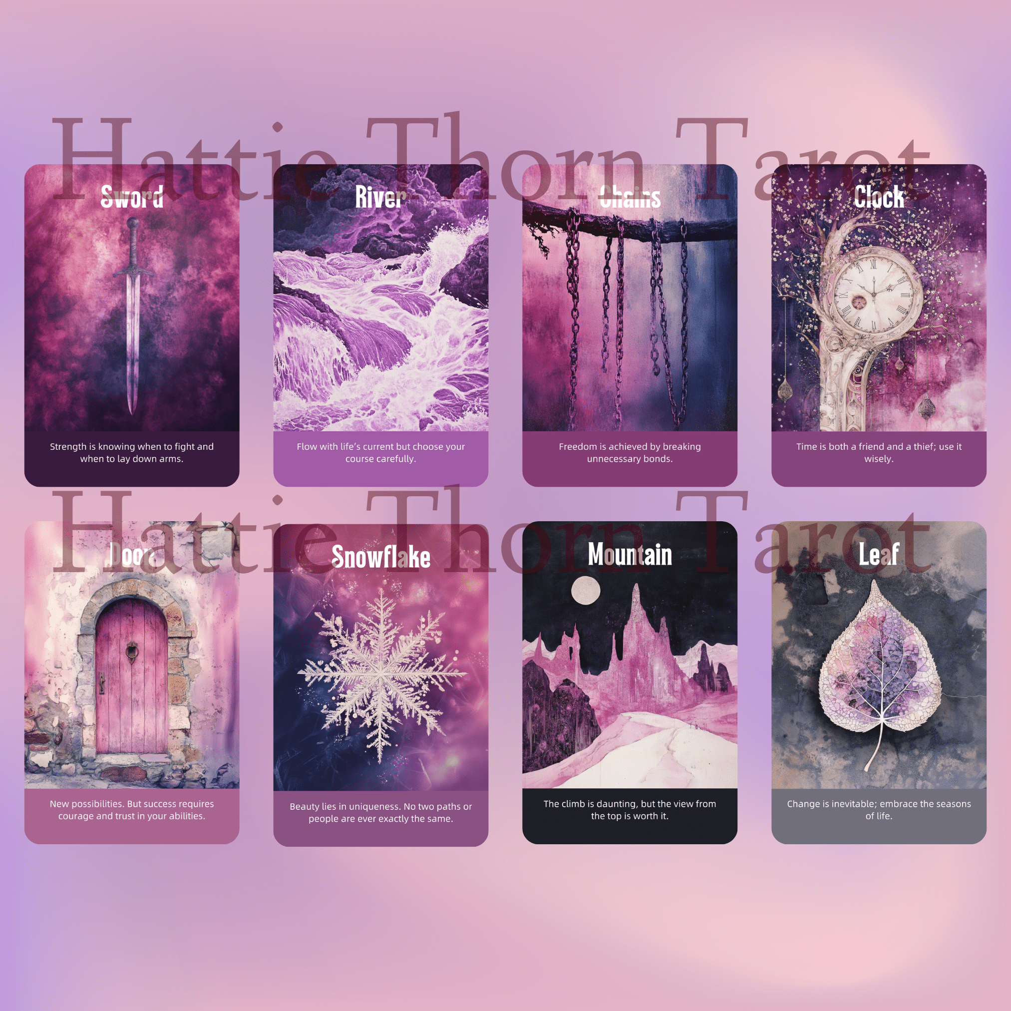 Enchanted Veil Tarot & Oracle Bundle 👁‍🗨 A delicate 2 - deck set of pastel insight, hidden truths, and gentle enchantment - Hattie Thorn Tarot