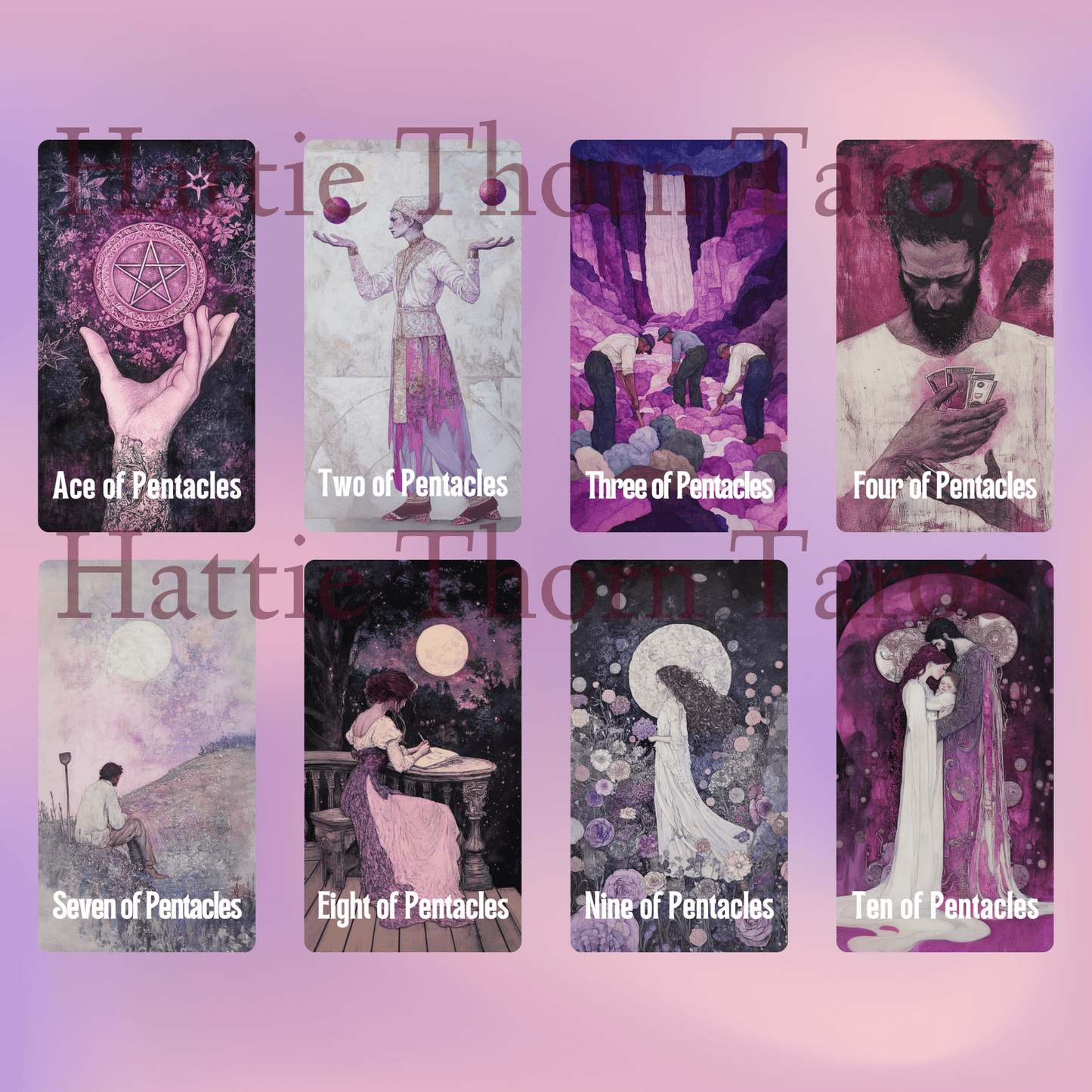 Enchanted Veil Tarot & Oracle Bundle 👁‍🗨 A delicate 2 - deck set of pastel insight, hidden truths, and gentle enchantment - Hattie Thorn Tarot