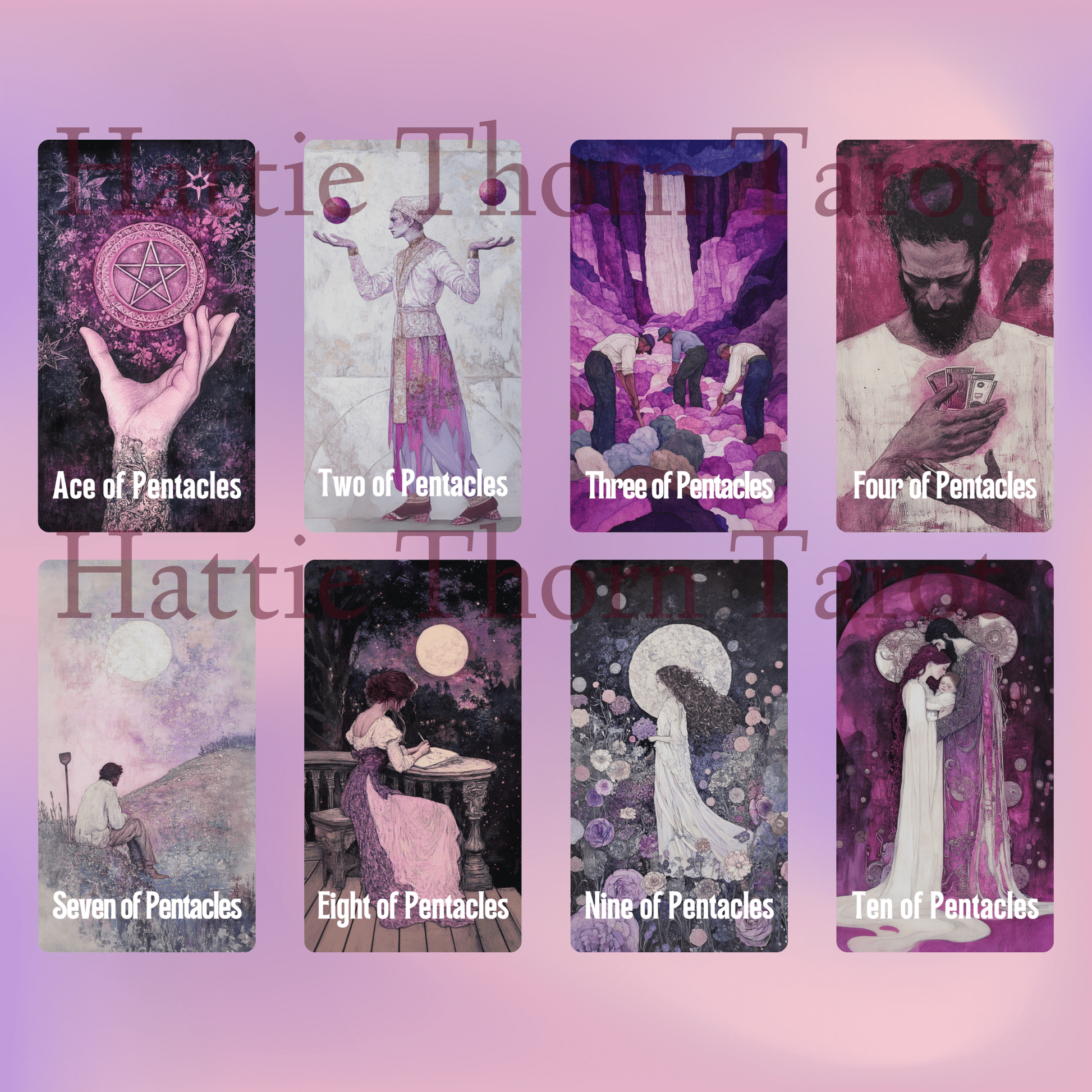 Enchanted Veil Tarot & Oracle Bundle 👁‍🗨 A delicate 2 - deck set of pastel insight, hidden truths, and gentle enchantment - Hattie Thorn Tarot