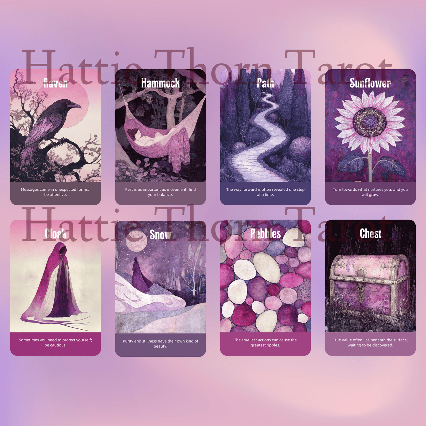 Enchanted Veil Tarot & Oracle Bundle 👁‍🗨 A delicate 2 - deck set of pastel insight, hidden truths, and gentle enchantment - Hattie Thorn Tarot