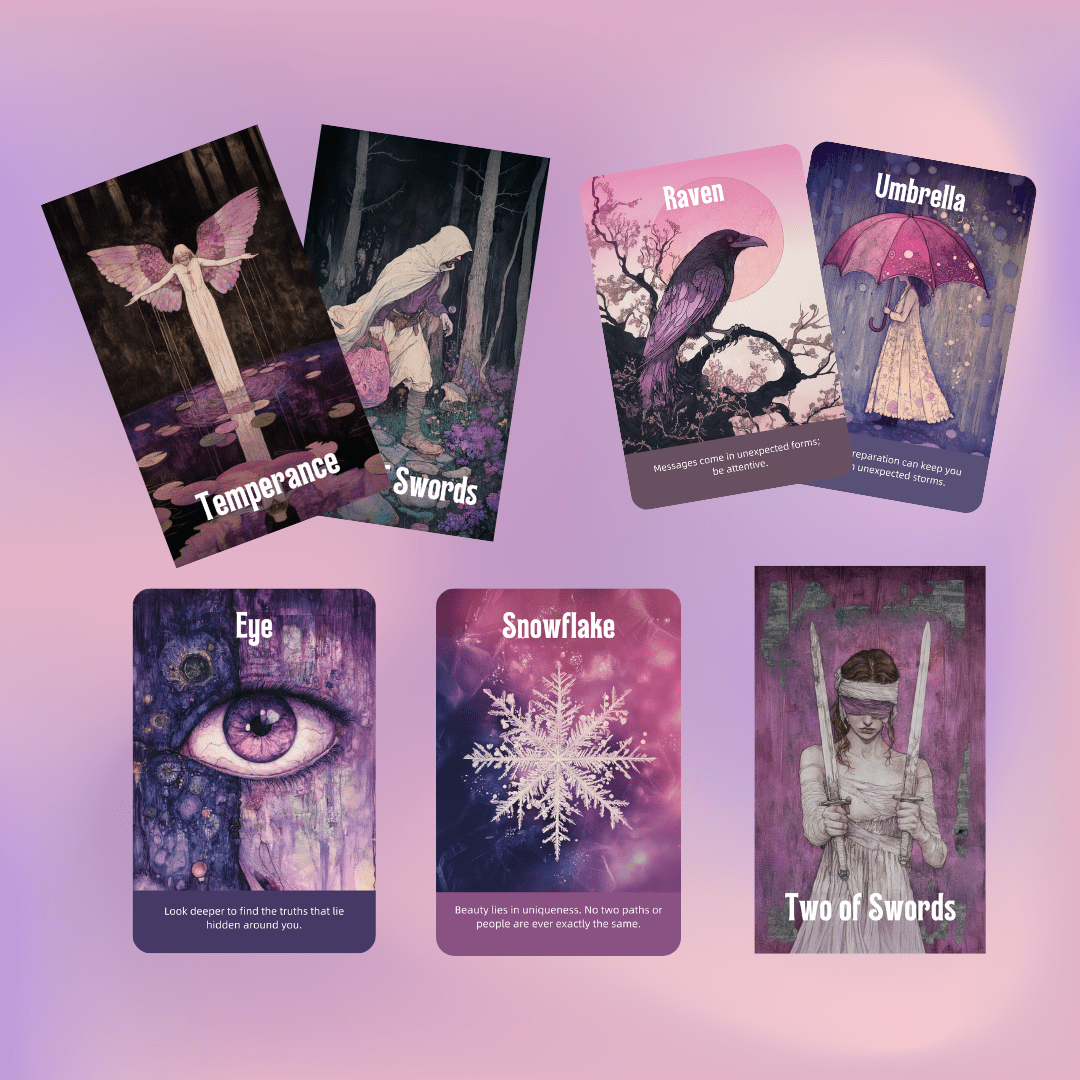 Enchanted Veil Tarot & Oracle Bundle 👁‍🗨 A delicate 2 - deck set of pastel insight, hidden truths, and gentle enchantment - Hattie Thorn Tarot