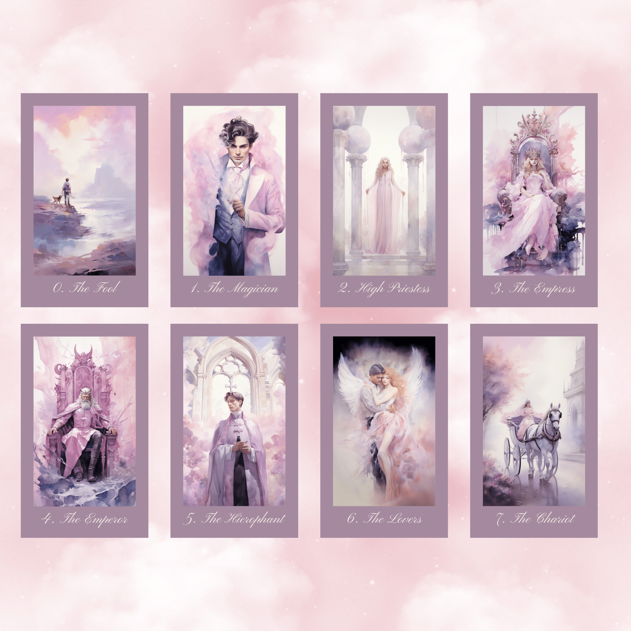 Ethereal Romance Tarot 💜 A pastel dream of love, longing, and lunar - lit introspection. - Hattie Thorn Tarot