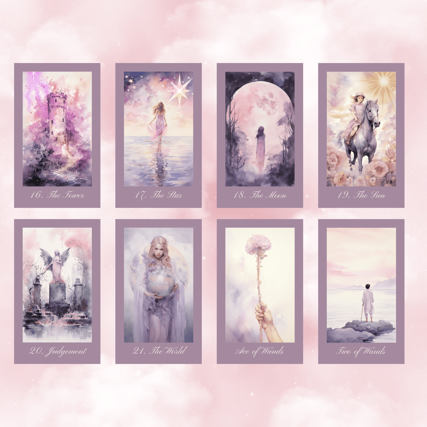 Ethereal Romance Tarot 💜 A pastel dream of love, longing, and lunar - lit introspection. - Hattie Thorn Tarot