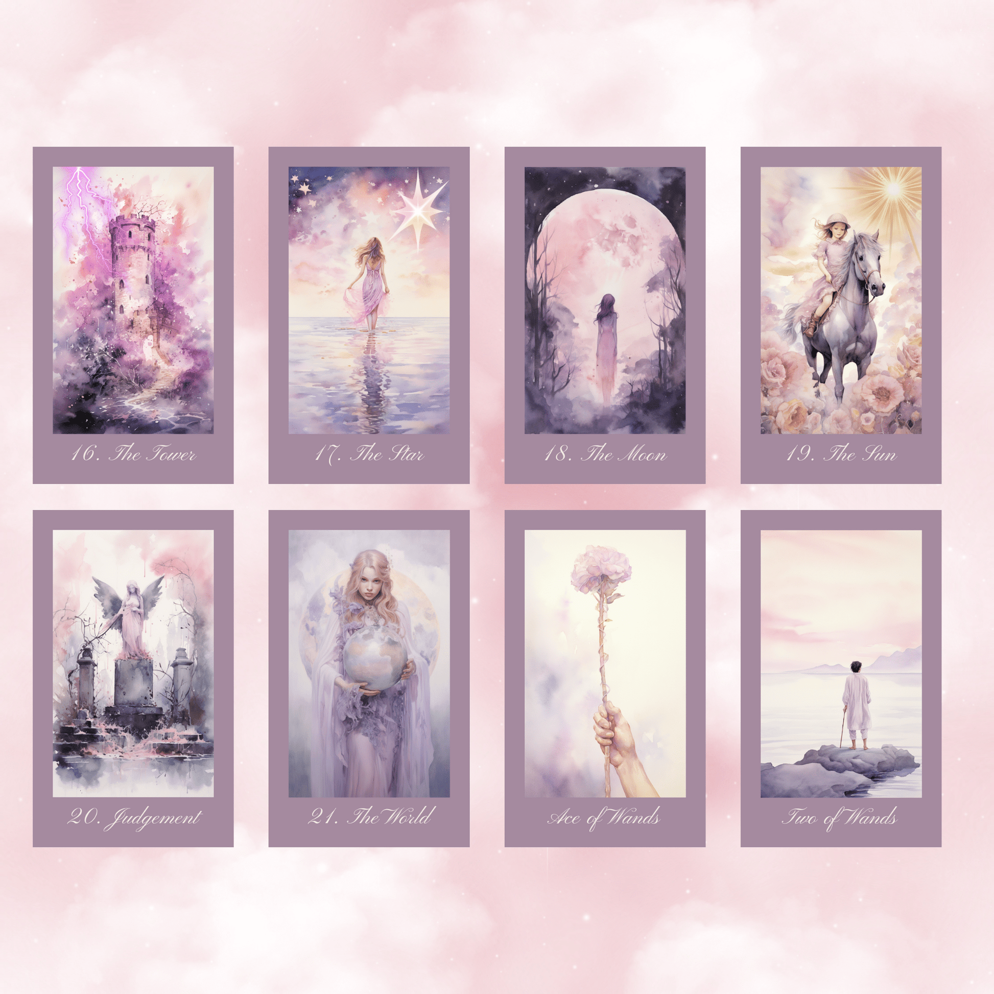 Ethereal Romance Tarot 💜 A pastel dream of love, longing, and lunar - lit introspection. - Hattie Thorn Tarot