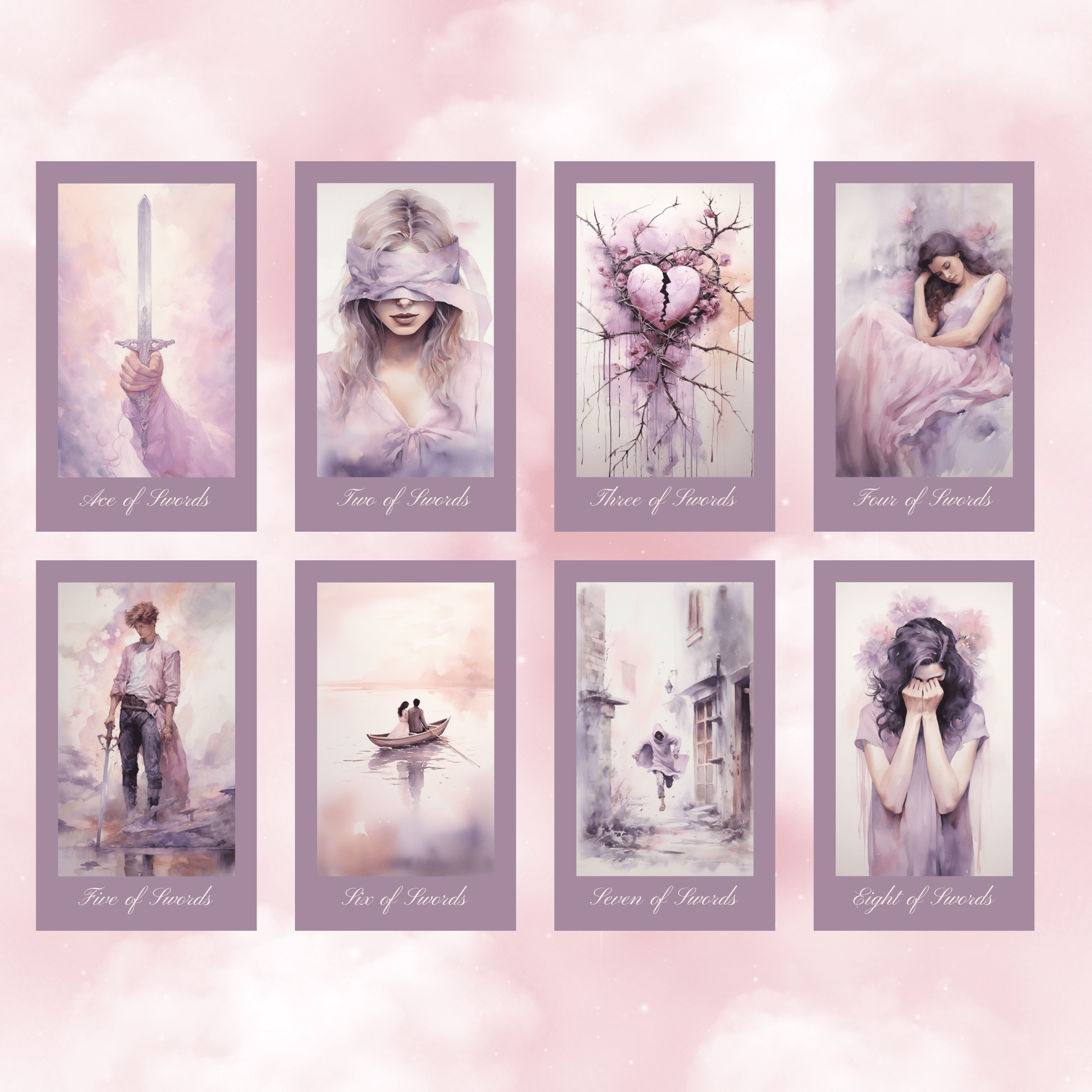 Ethereal Romance Tarot 💜 A pastel dream of love, longing, and lunar - lit introspection. - Hattie Thorn Tarot
