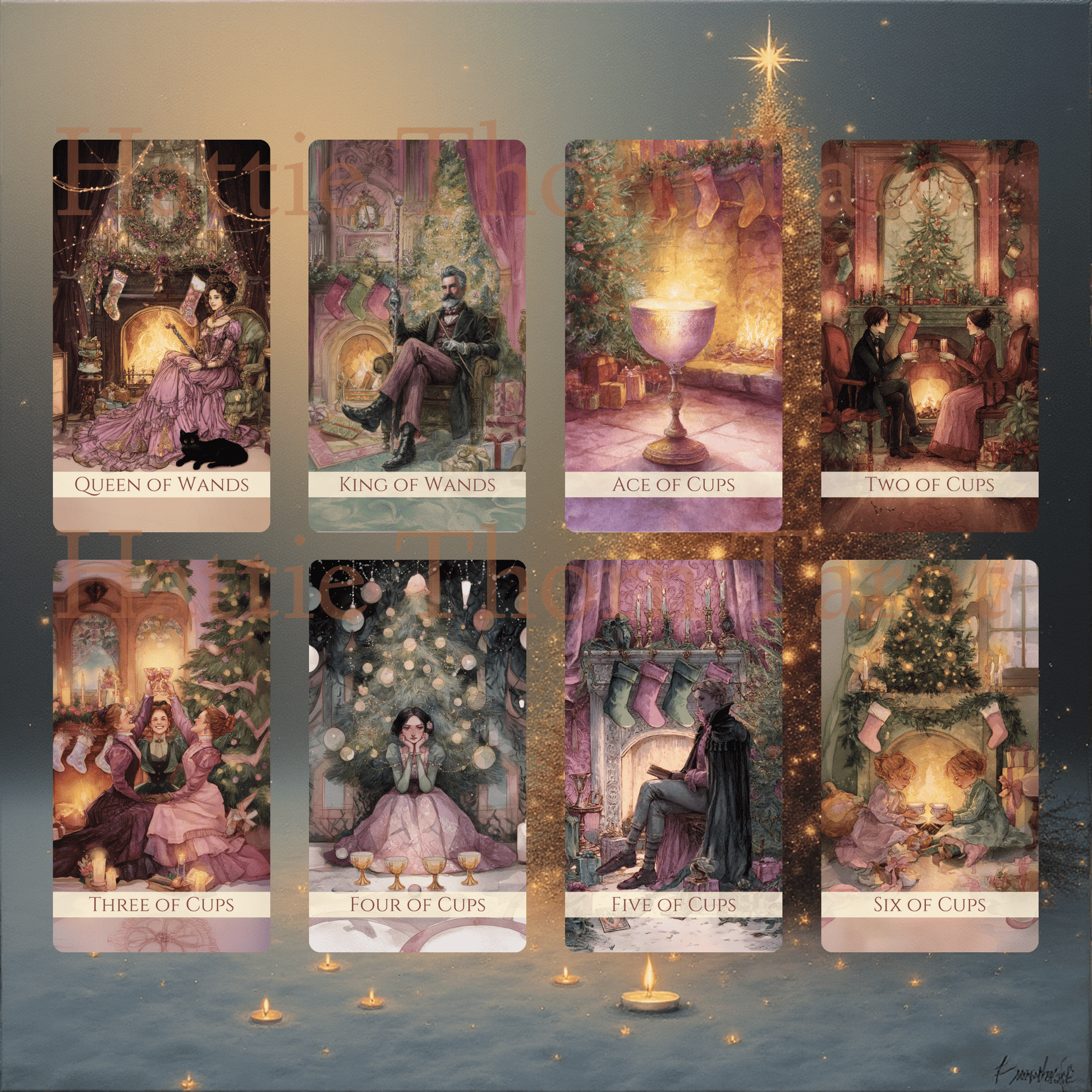 🎄 Festive Hearth Tarot 🎄 — Candlelight Readings by the Glow of a Victorian Christmas Fire - Hattie Thorn Tarot