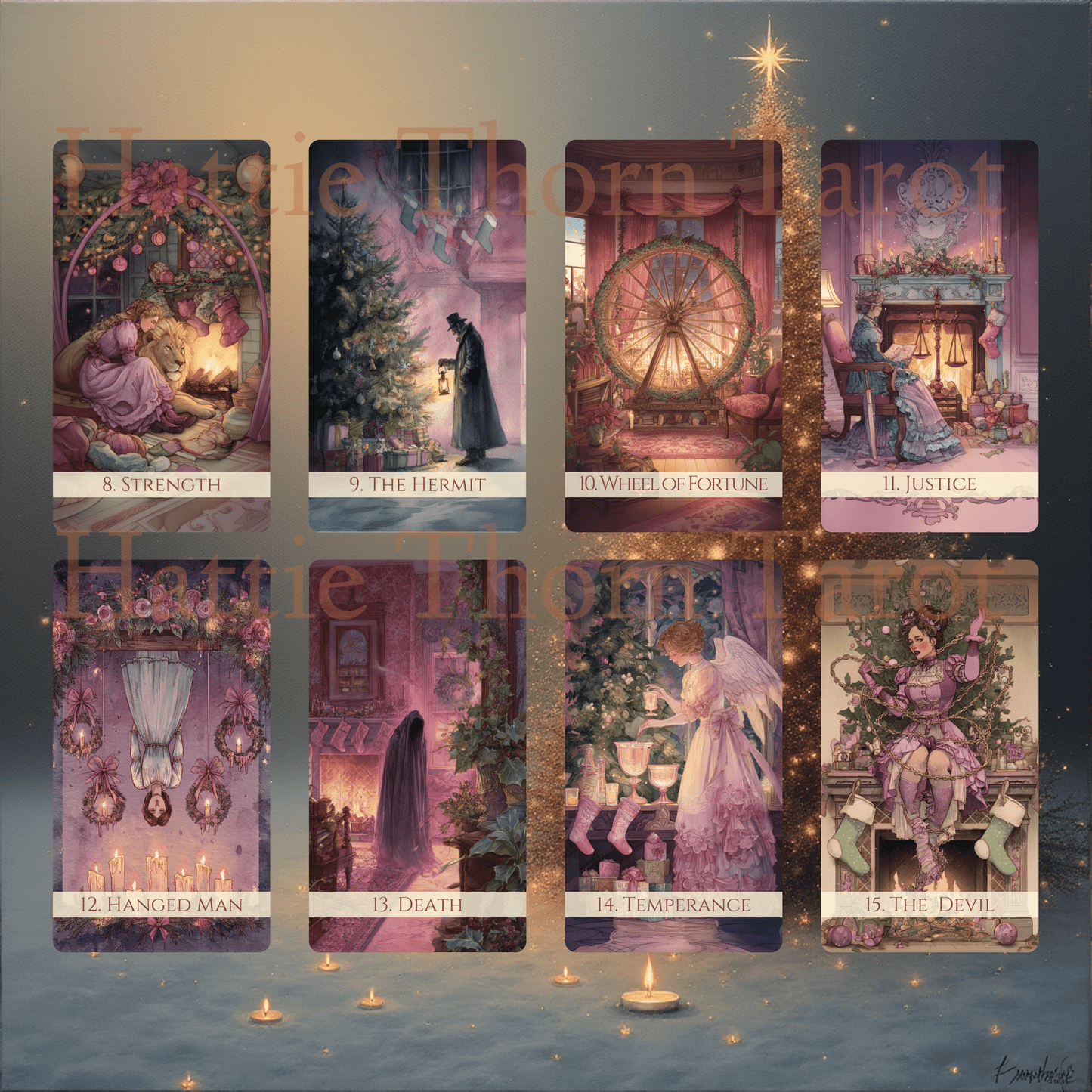 🎄 Festive Hearth Tarot 🎄 — Candlelight Readings by the Glow of a Victorian Christmas Fire - Hattie Thorn Tarot
