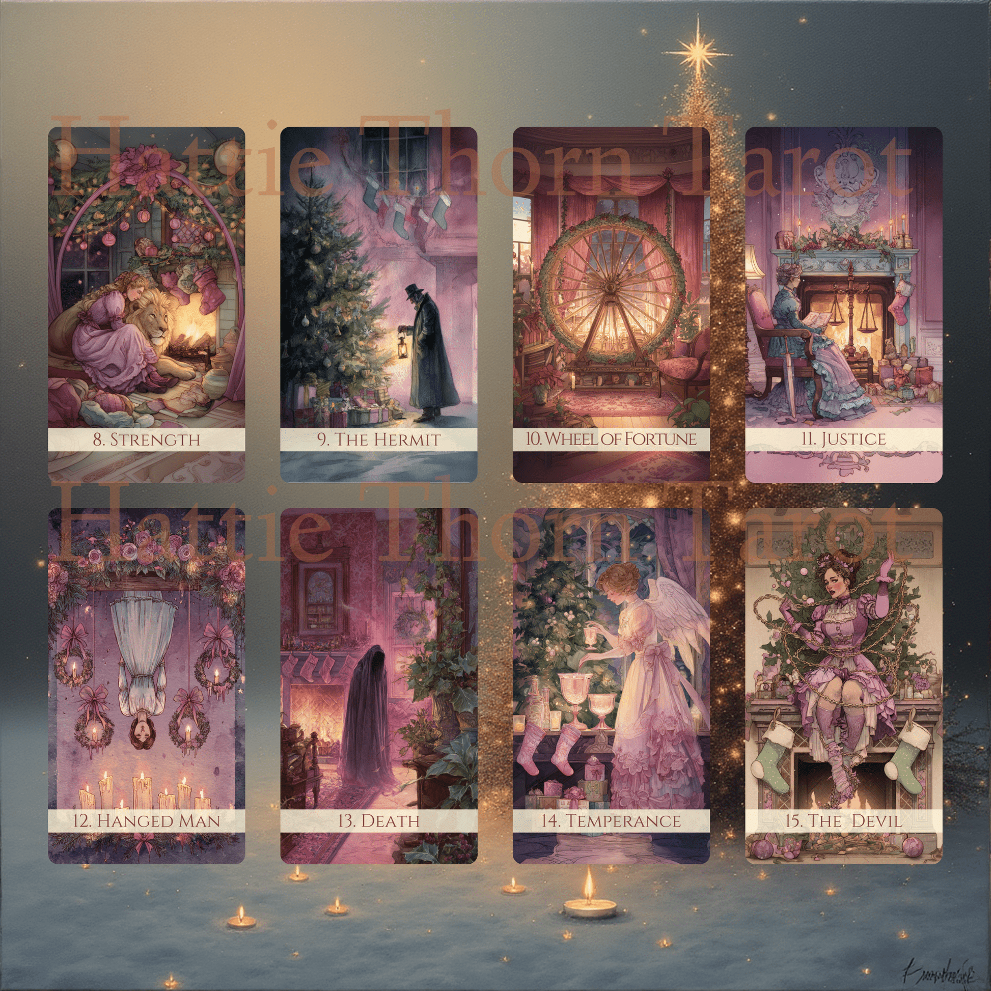 🎄 Festive Hearth Tarot 🎄 — Candlelight Readings by the Glow of a Victorian Christmas Fire - Hattie Thorn Tarot