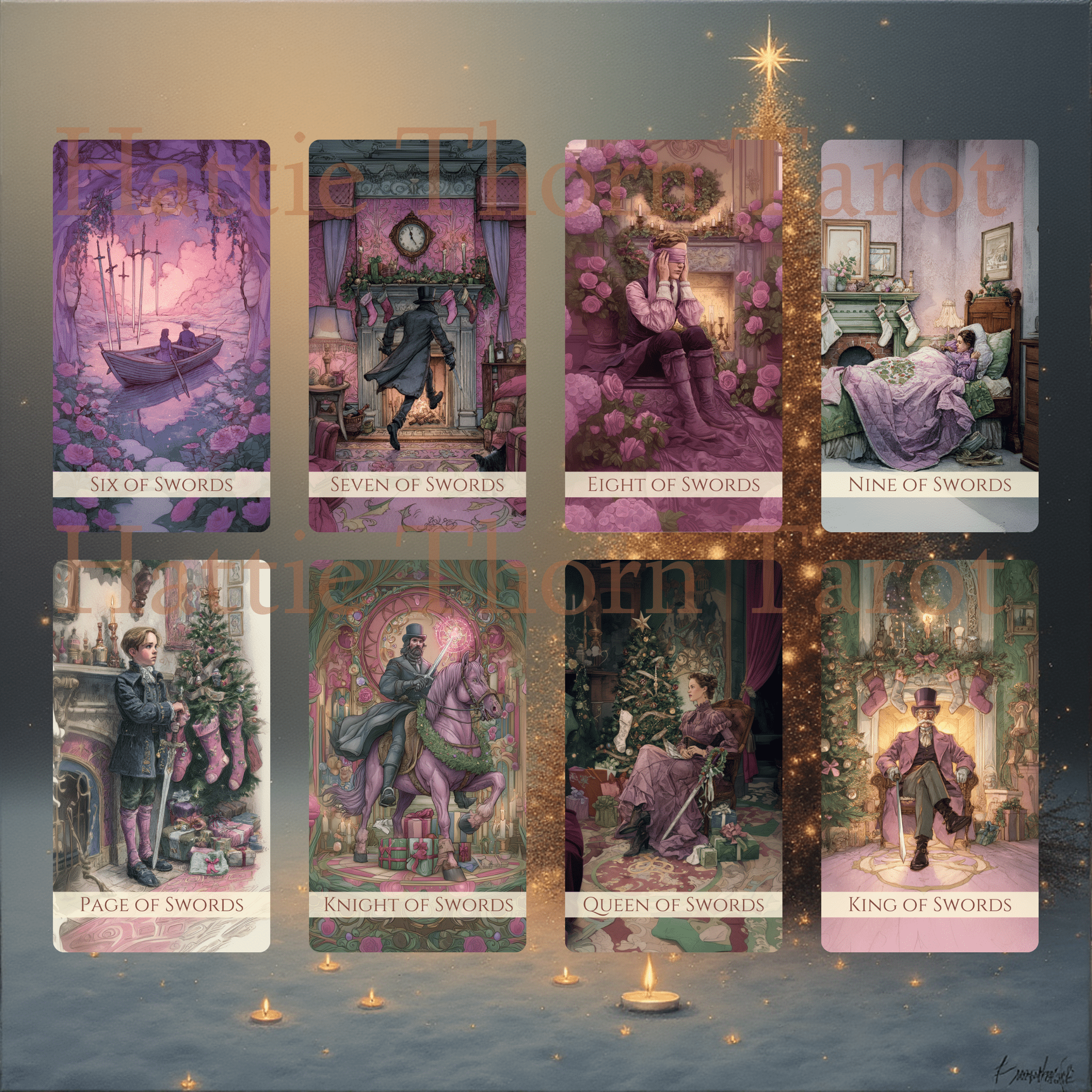🎄 Festive Hearth Tarot 🎄 — Candlelight Readings by the Glow of a Victorian Christmas Fire - Hattie Thorn Tarot