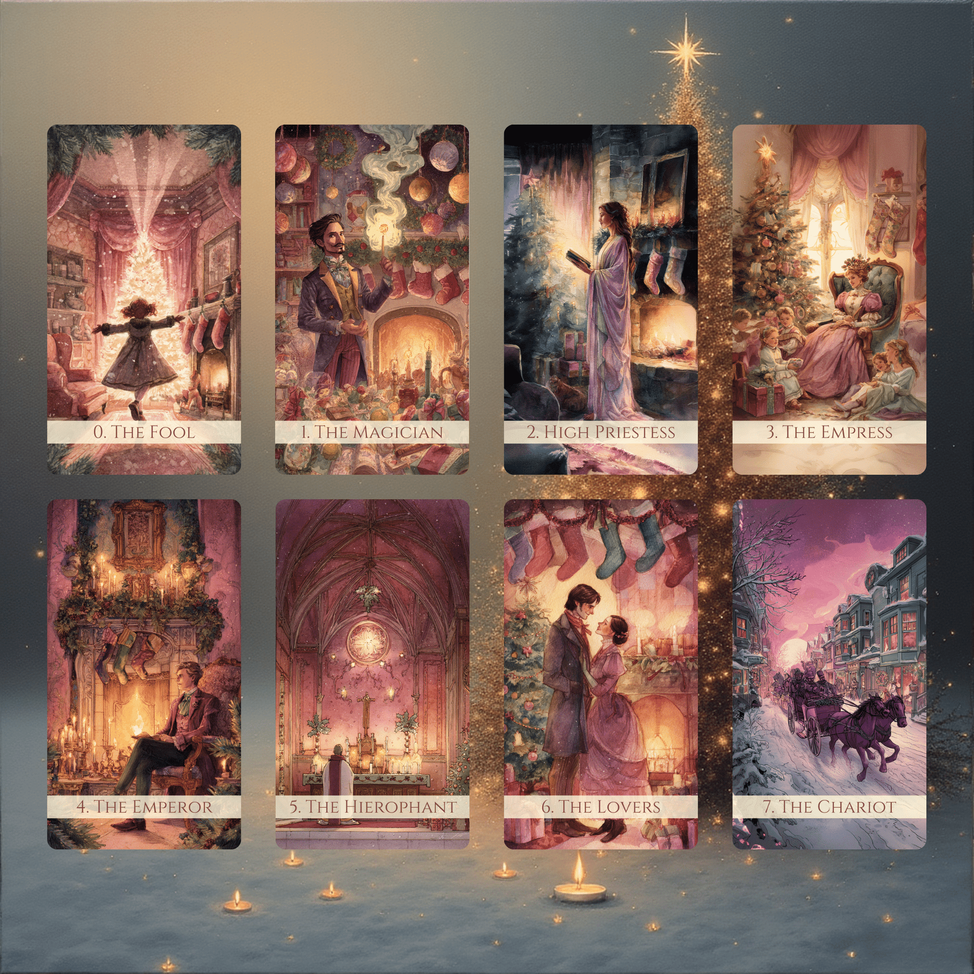 🎄 Festive Hearth Tarot 🎄 — Candlelight Readings by the Glow of a Victorian Christmas Fire - Hattie Thorn Tarot