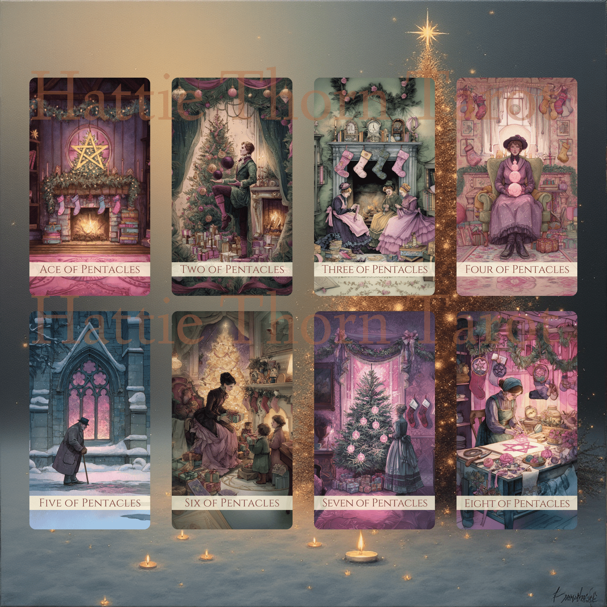 🎄 Festive Hearth Tarot 🎄 — Candlelight Readings by the Glow of a Victorian Christmas Fire - Hattie Thorn Tarot