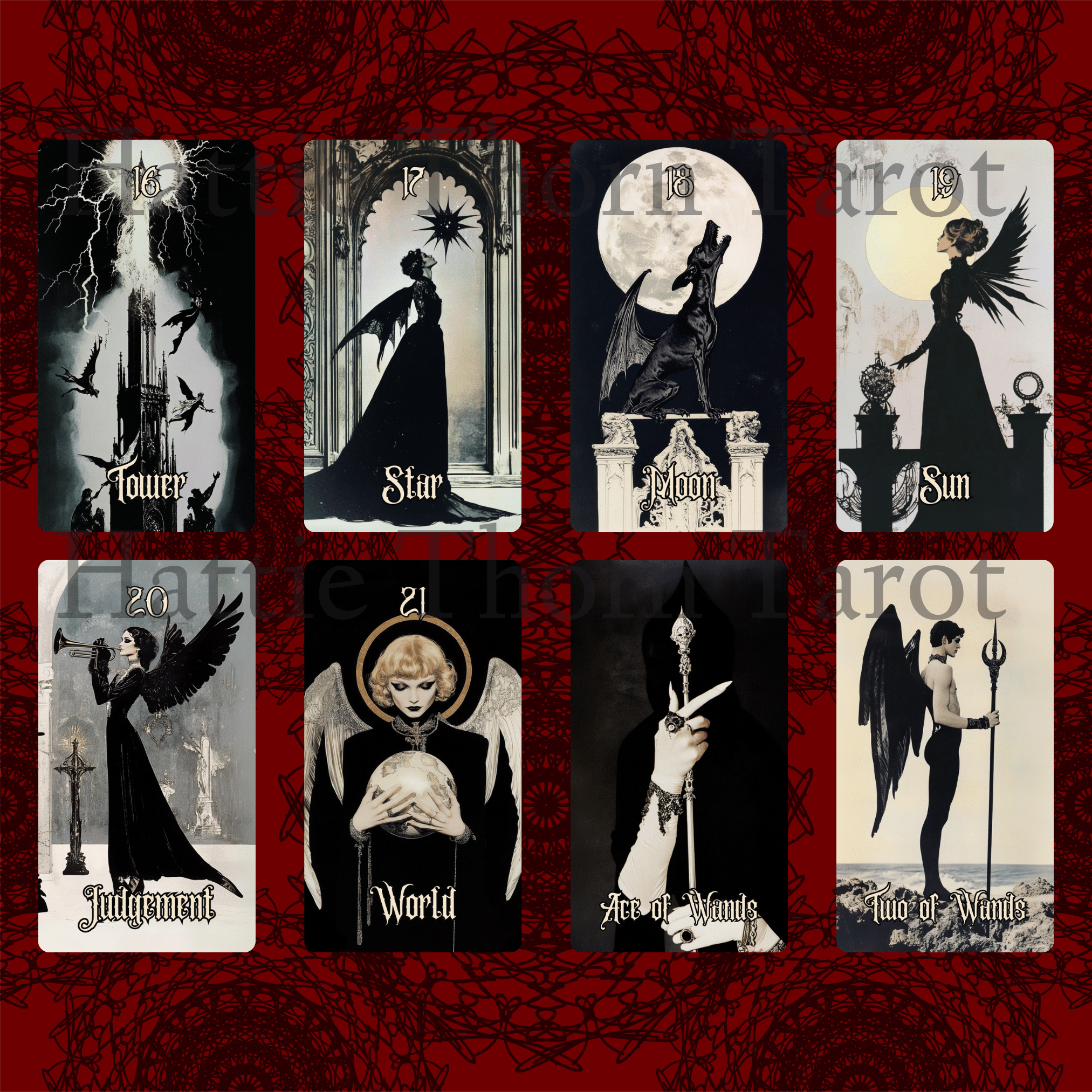 Gothic Dawn Tarot 🕯️ A 78 - card tarot deck of flickering gaslight, faded lace, and solemn beauty - Hattie Thorn Tarot