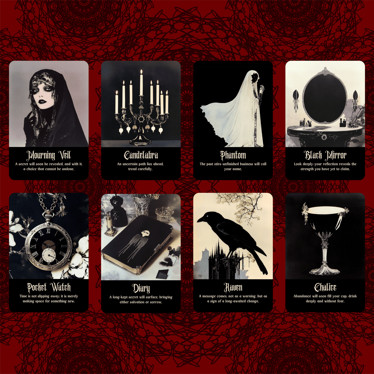 Gothic Dawn Tarot & Oracle Bundle 🕯️ A 2 - deck set of faded lace, velvet shadows, and solemn Victorian prophecy - Hattie Thorn Tarot
