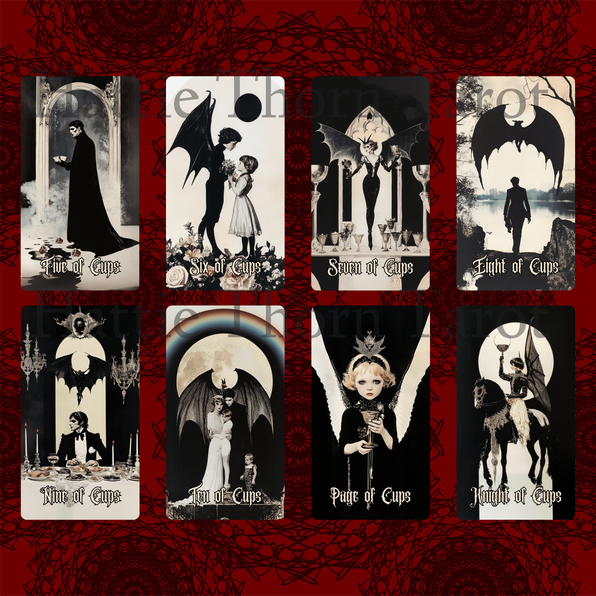 Gothic Dawn Tarot & Oracle Bundle 🕯️ A 2 - deck set of faded lace, velvet shadows, and solemn Victorian prophecy - Hattie Thorn Tarot