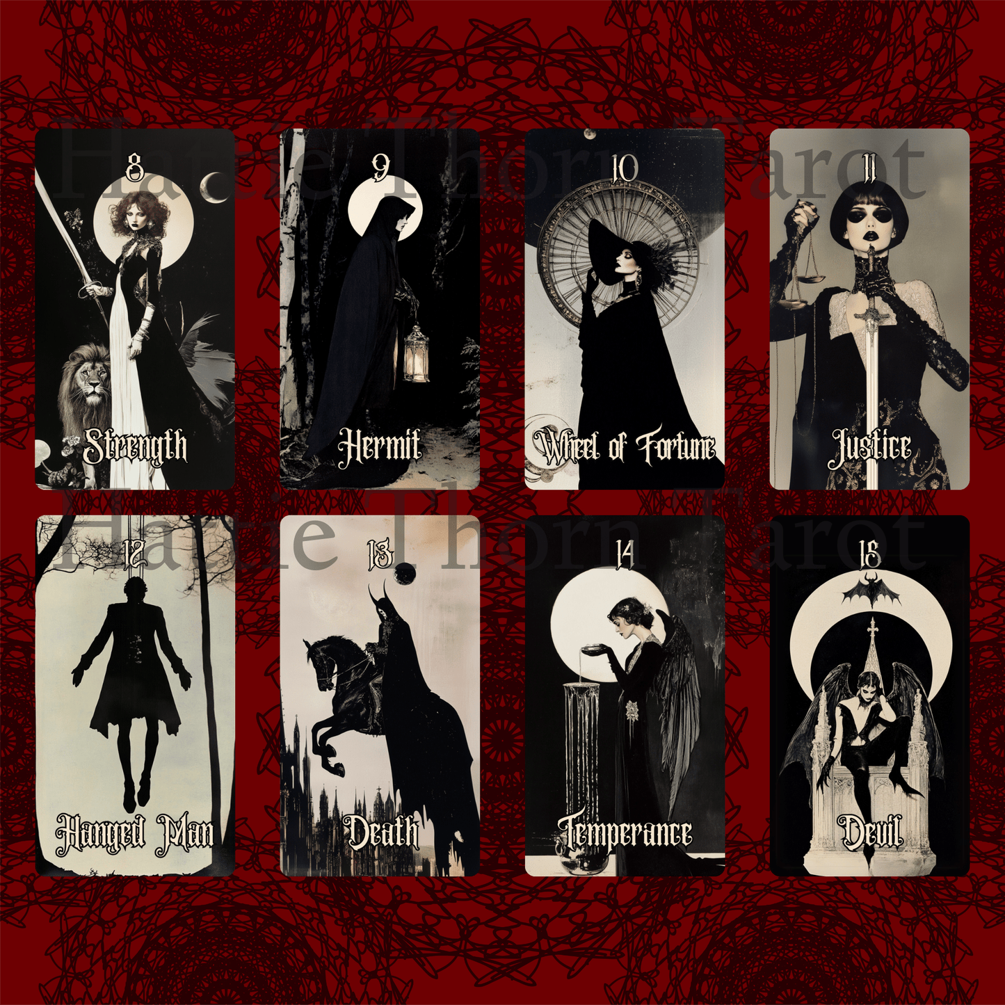 Gothic Dawn Tarot & Oracle Bundle 🕯️ A 2 - deck set of faded lace, velvet shadows, and solemn Victorian prophecy - Hattie Thorn Tarot