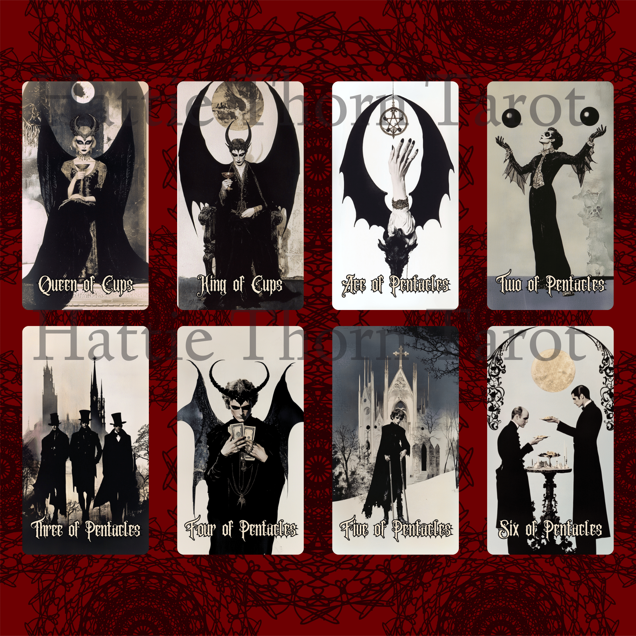 Gothic Dawn Tarot & Oracle Bundle 🕯️ A 2 - deck set of faded lace, velvet shadows, and solemn Victorian prophecy - Hattie Thorn Tarot