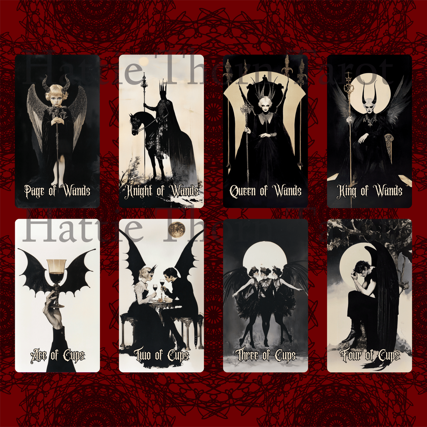 Gothic Dawn Tarot & Oracle Bundle 🕯️ A 2 - deck set of faded lace, velvet shadows, and solemn Victorian prophecy - Hattie Thorn Tarot