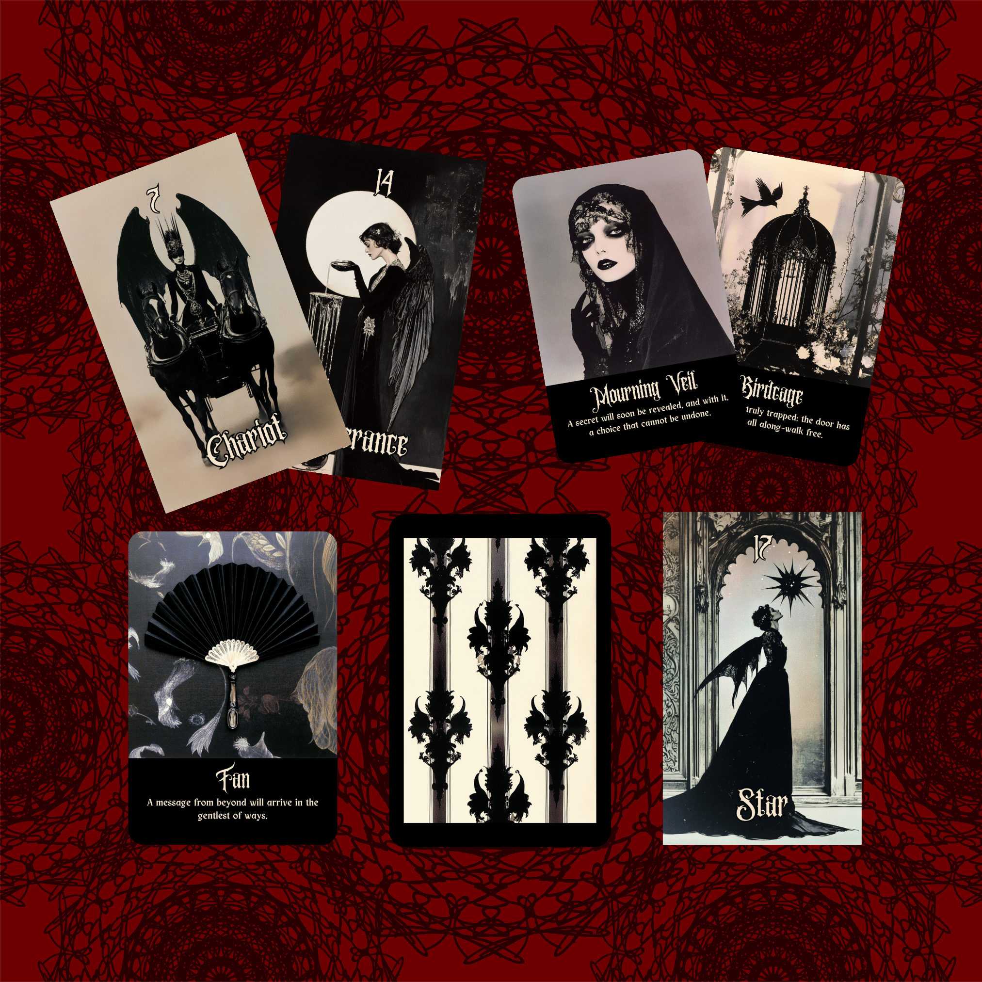 Gothic Dawn Tarot & Oracle Bundle 🕯️ A 2 - deck set of faded lace, velvet shadows, and solemn Victorian prophecy - Hattie Thorn Tarot