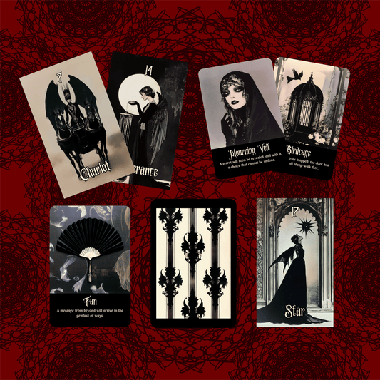 Gothic Dawn Tarot & Oracle Bundle 🕯️ A 2 - deck set of faded lace, velvet shadows, and solemn Victorian prophecy - Hattie Thorn Tarot