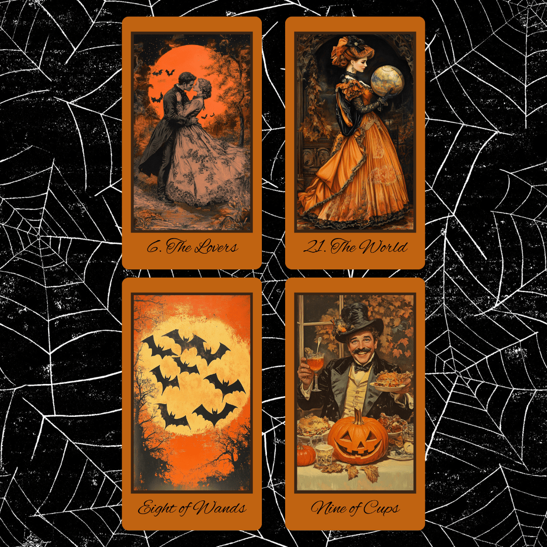 Halloween Yesteryear 🎃 A nostalgic 78 - card deck conjuring vintage Halloween mystery and magic - Hattie Thorn Tarot