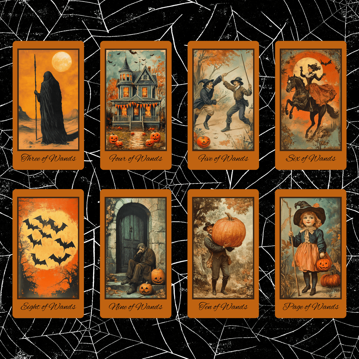 Halloween Yesteryear Tarot – 78 Card Vintage-Inspired Deck by Hattie Thorn